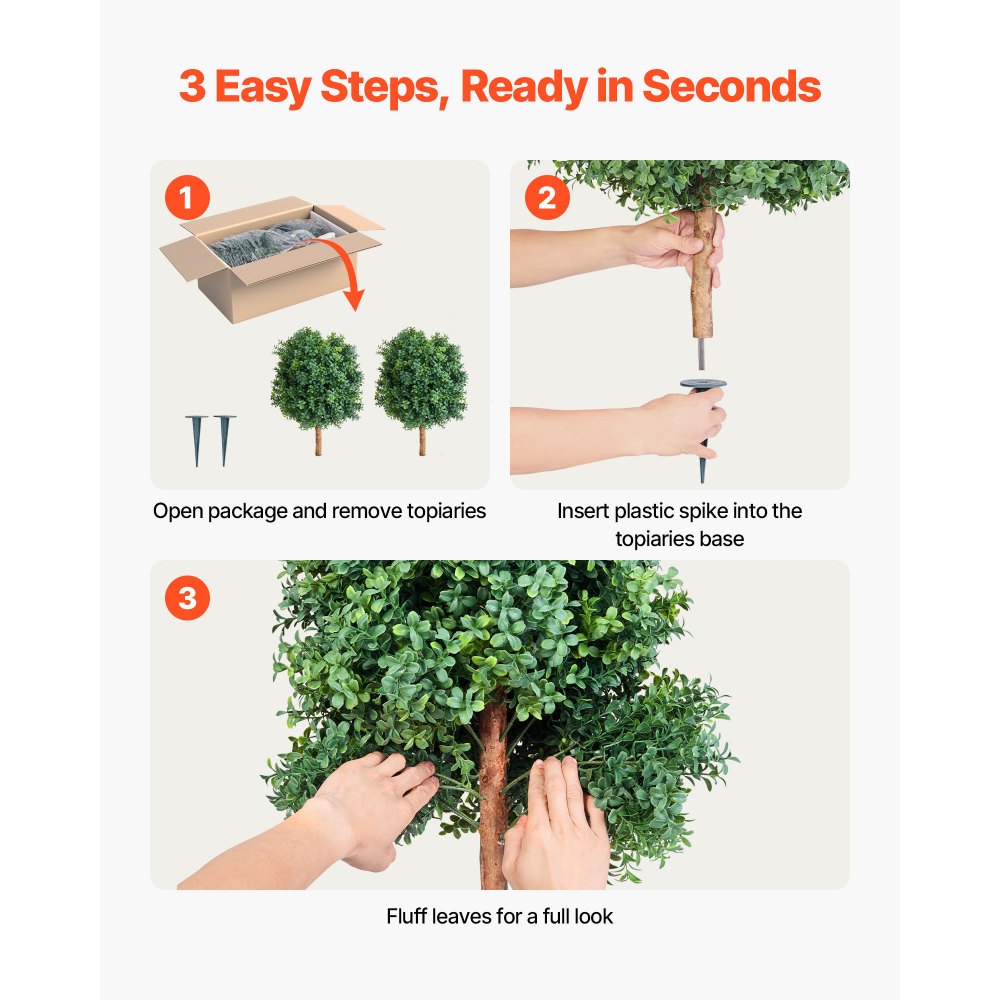 Τεχνητά πυξάρια VEVOR Topiary με στάχυ εδάφους, 2 σετ 686 χιλ. Ψεύτικοι θάμνοι και θάμνοι σε γλάστρες, τεχνητό δέντρο μεταξιού που μοιάζει με αληθινό για διακόσμηση, μπροστινή βεράντα, εξωτερική εσωτερική βεράντα, κήπο, μπαλκόνι, πίσω αυλή Τεχνητά πυξάρια VEVOR Topiary με στάχυ εδάφους, 2 σετ 686 χιλ. Ψεύτικοι θάμνοι και θάμνοι σε γλάστρες, τεχνητό δέντρο μεταξιού που μοιάζει με αληθινό για διακόσμηση, μπροστινή βεράντα, εξωτερική εσωτερική βεράντα, κήπο, μπαλκόνι, πίσω αυλή