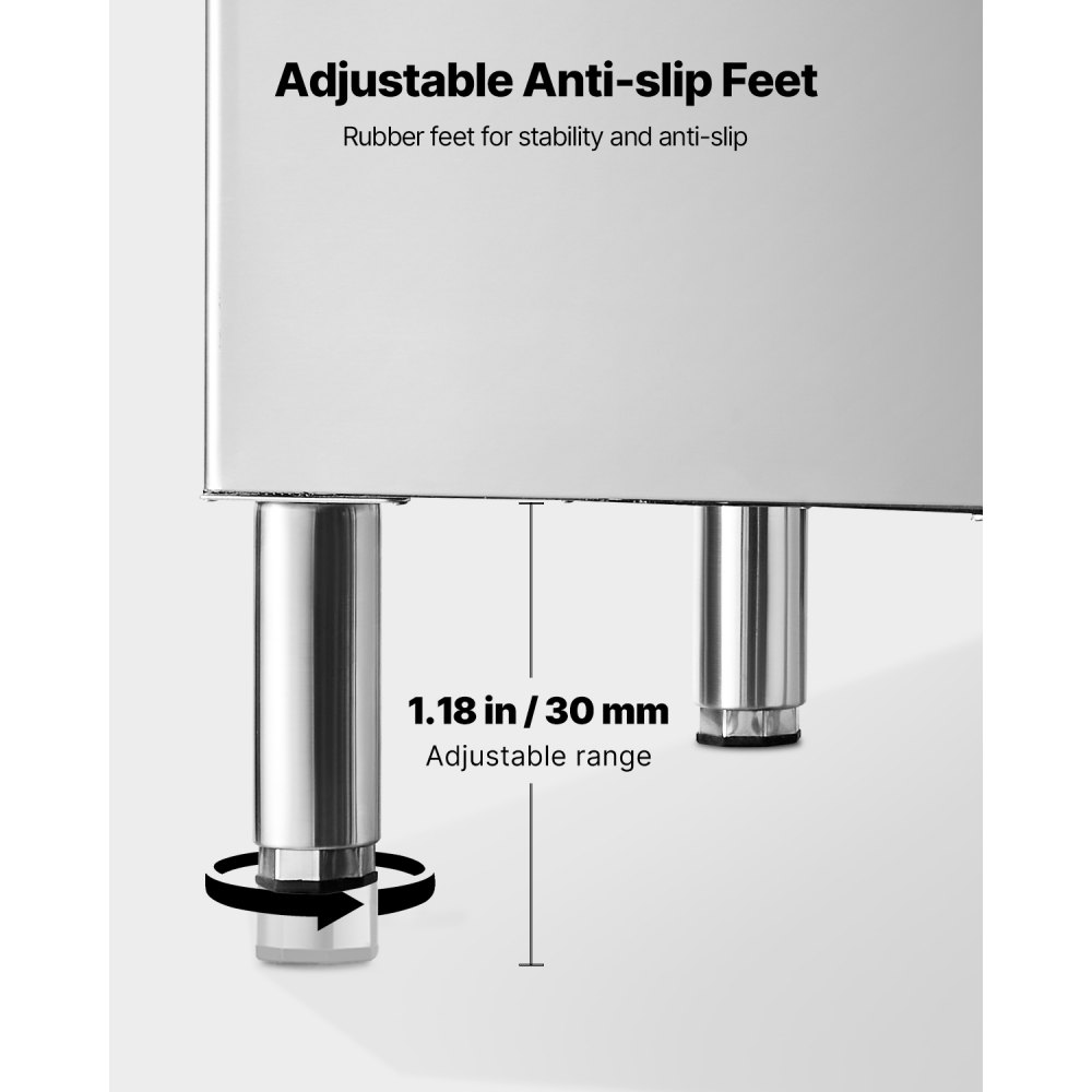 Κάδος αποθήκευσης πάγου VEVOR Επαγγελματικός, Κάδος πάγου χωρητικότητας 136 κιλών, Επαγγελματικός κάδος αποθήκευσης πάγου από ανοξείδωτο χάλυβα με ρυθμιζόμενα αντιολισθητικά πόδια από καουτσούκ, κατάλληλος για εστιατόρια, ξενοδοχεία και καταστήματα ποτών Κάδος αποθήκευσης πάγου VEVOR Επαγγελματικός, Κάδος πάγου χωρητικότητας 136 κιλών, Επαγγελματικός κάδος αποθήκευσης πάγου από ανοξείδωτο χάλυβα με ρυθμιζόμενα αντιολισθητικά πόδια από καουτσούκ, κατάλληλος για εστιατόρια, ξενοδοχεία και καταστήματα ποτών