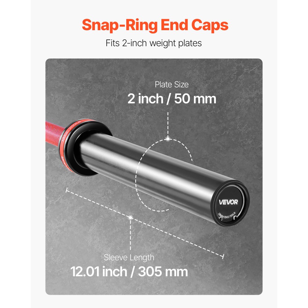 Μπάρα VEVOR 180cm, Κατάλληλη για πλάκες βάρους 2 ιντσών, Μπάρα με ραβδωτή λαβή για προπόνηση δύναμης, άρση βαρών, καθίσματα, άρση θανάτου, πιέσεις πάγκου, κάμψεις, πιέσεις εναέριας κυκλοφορίας, χωρητικότητα 700 λίβρες/317 κιλά Μπάρα VEVOR 180cm, Κατάλληλη για πλάκες βάρους 2 ιντσών, Μπάρα με ραβδωτή λαβή για προπόνηση δύναμης, άρση βαρών, καθίσματα, άρση θανάτου, πιέσεις πάγκου, κάμψεις, πιέσεις εναέριας κυκλοφορίας, χωρητικότητα 700 λίβρες/317 κιλά