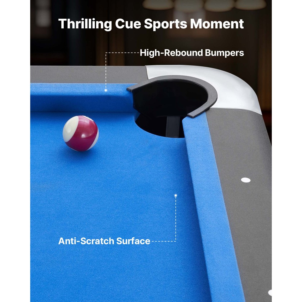 Τραπέζι μπιλιάρδου VEVOR, φορητά τραπέζια μπιλιάρδου 213cm, σταθερό τραπέζι παιχνιδιού με ρυθμιζόμενα πόδια, σετ ψυχαγωγίας που περιλαμβάνει μπάλα, στέκα, βάση, κιμωλία και βούρτσα, μαύρο με ύφασμα Bule, για οικογενειακή χρήση στο δωμάτιο αναψυχής Τραπέζι μπιλιάρδου VEVOR, φορητά τραπέζια μπιλιάρδου 213cm, σταθερό τραπέζι παιχνιδιού με ρυθμιζόμενα πόδια, σετ ψυχαγωγίας που περιλαμβάνει μπάλα, στέκα, βάση, κιμωλία και βούρτσα, μαύρο με ύφασμα Bule, για οικογενειακή χρήση στο δωμάτιο αναψυχής