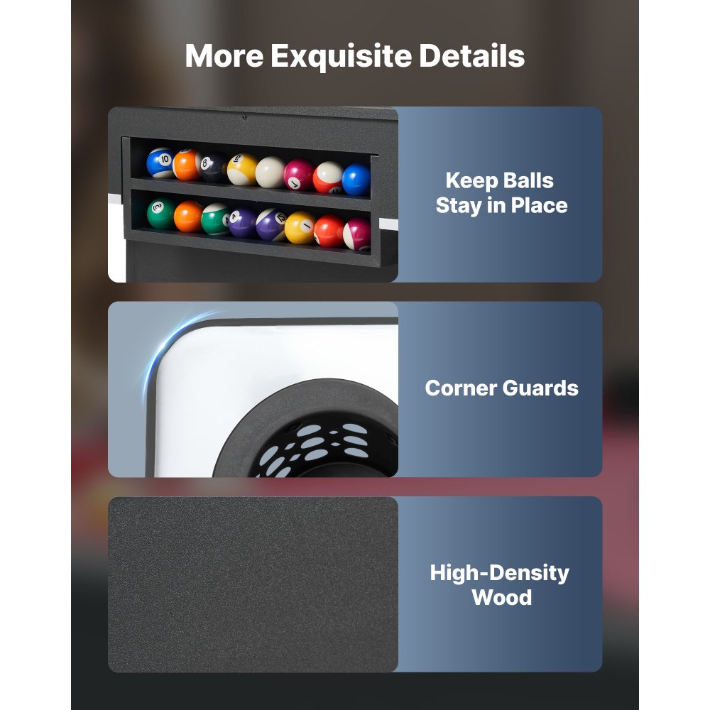 Τραπέζι μπιλιάρδου VEVOR, Φορητά τραπέζια μπιλιάρδου 183cm, Σταθερό τραπέζι παιχνιδιού με ρυθμιζόμενα πόδια, Σετ ψυχαγωγίας που περιλαμβάνει μπάλα, στέκα, βάση, κιμωλία και βούρτσα, μαύρο με κόκκινο ύφασμα, για οικογενειακή χρήση, αίθουσα αναψυχής Τραπέζι μπιλιάρδου VEVOR, Φορητά τραπέζια μπιλιάρδου 183cm, Σταθερό τραπέζι παιχνιδιού με ρυθμιζόμενα πόδια, Σετ ψυχαγωγίας που περιλαμβάνει μπάλα, στέκα, βάση, κιμωλία και βούρτσα, μαύρο με κόκκινο ύφασμα, για οικογενειακή χρήση, αίθουσα αναψυχής