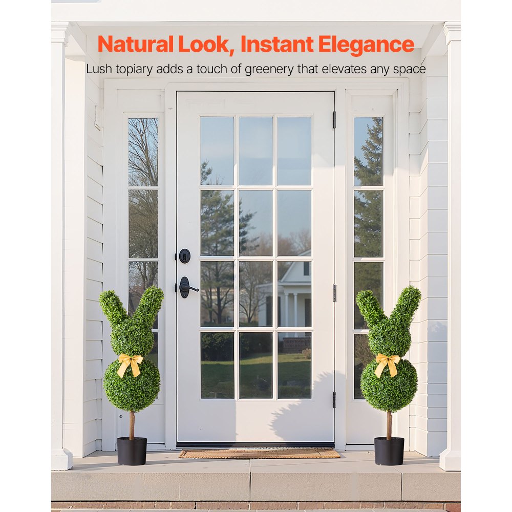 Τεχνητή μπάλα πυξάρι VEVOR σε σχήμα λαγουδάκι, 2 σετ μπάλες φυτών πυξάρι 914 χιλιοστών από ψεύτικο μετάξι, με αληθινή εμφάνιση, εύκολη συναρμολόγηση για διακόσμηση, μπροστινή βεράντα, εξωτερική βεράντα, κήπο, μπαλκόνι, πίσω αυλή, εσωτερική Τεχνητή μπάλα πυξάρι VEVOR σε σχήμα λαγουδάκι, 2 σετ μπάλες φυτών πυξάρι 914 χιλιοστών από ψεύτικο μετάξι, με αληθινή εμφάνιση, εύκολη συναρμολόγηση για διακόσμηση, μπροστινή βεράντα, εξωτερική βεράντα, κήπο, μπαλκόνι, πίσω αυλή, εσωτερική