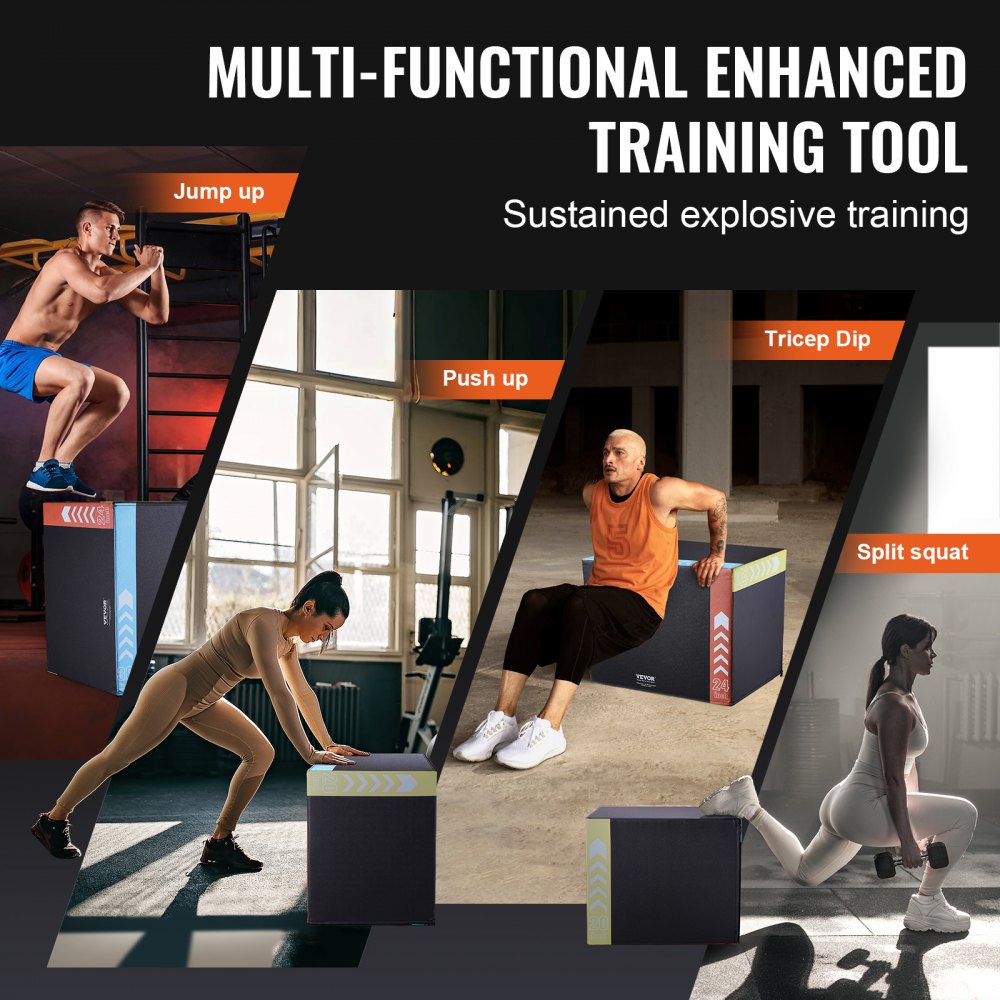 VEVOR 3 σε 1 Πλειομετρικό Jump Box, 30/24/20 ιντσών αφρώδες Plyo Box, Πλατφόρμα & Jumping Agility Box, Αντιολισθητικό Fitness Exercise Step Up Box για προπόνηση στο σπίτι, Προπόνηση ενδυνάμωσης, Μαύρο VEVOR 3 σε 1 Πλειομετρικό Jump Box, 30/24/20 ιντσών αφρώδες Plyo Box, Πλατφόρμα & Jumping Agility Box, Αντιολισθητικό Fitness Exercise Step Up Box για προπόνηση στο σπίτι, Προπόνηση ενδυνάμωσης, Μαύρο