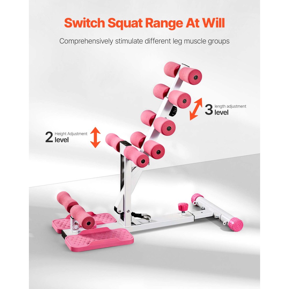 Μηχανή βαθιών καθισμάτων VEVOR, Ρυθμιζόμενο μηχάνημα εκγύμνασης γλουτών με 3 ζώνες αντίστασης υψηλής αντοχής, Πτυσσόμενος κορμός για πόδια και γλουτούς, Εξοπλισμός άσκησης με push-ups στο γυμναστήριο στο σπίτι, ροζ + λευκό Μηχανή βαθιών καθισμάτων VEVOR, Ρυθμιζόμενο μηχάνημα εκγύμνασης γλουτών με 3 ζώνες αντίστασης υψηλής αντοχής, Πτυσσόμενος κορμός για πόδια και γλουτούς, Εξοπλισμός άσκησης με push-ups στο γυμναστήριο στο σπίτι, ροζ + λευκό