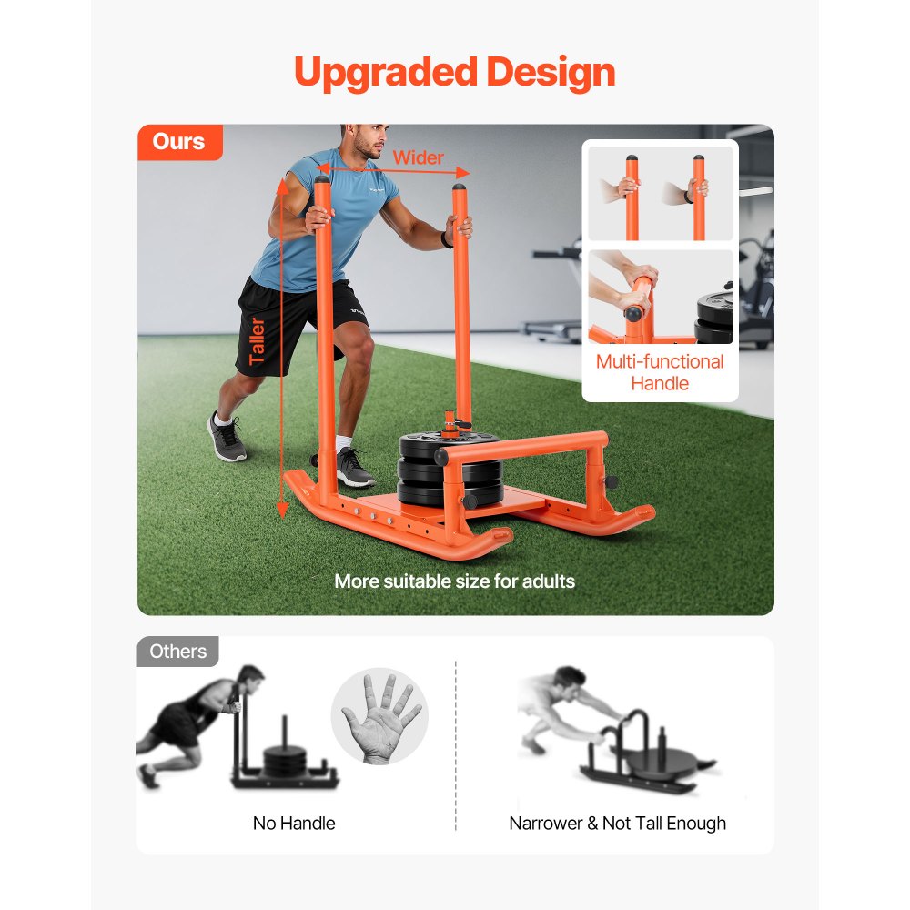 Έλκηθρο Βαρών VEVOR, Ατσάλινο Έλκηθρο Ισχύος, Έλκηθρα Γυμναστικής για Βελτίωση Ταχύτητας Αθλητικής Άσκησης, Εξοπλισμός Γυμναστικής με Λαβή, Συμβατό με Πλάκες Βαρών 25/51 mm, Πορτοκαλί Έλκηθρο Βαρών VEVOR, Ατσάλινο Έλκηθρο Ισχύος, Έλκηθρα Γυμναστικής για Βελτίωση Ταχύτητας Αθλητικής Άσκησης, Εξοπλισμός Γυμναστικής με Λαβή, Συμβατό με Πλάκες Βαρών 25/51 mm, Πορτοκαλί