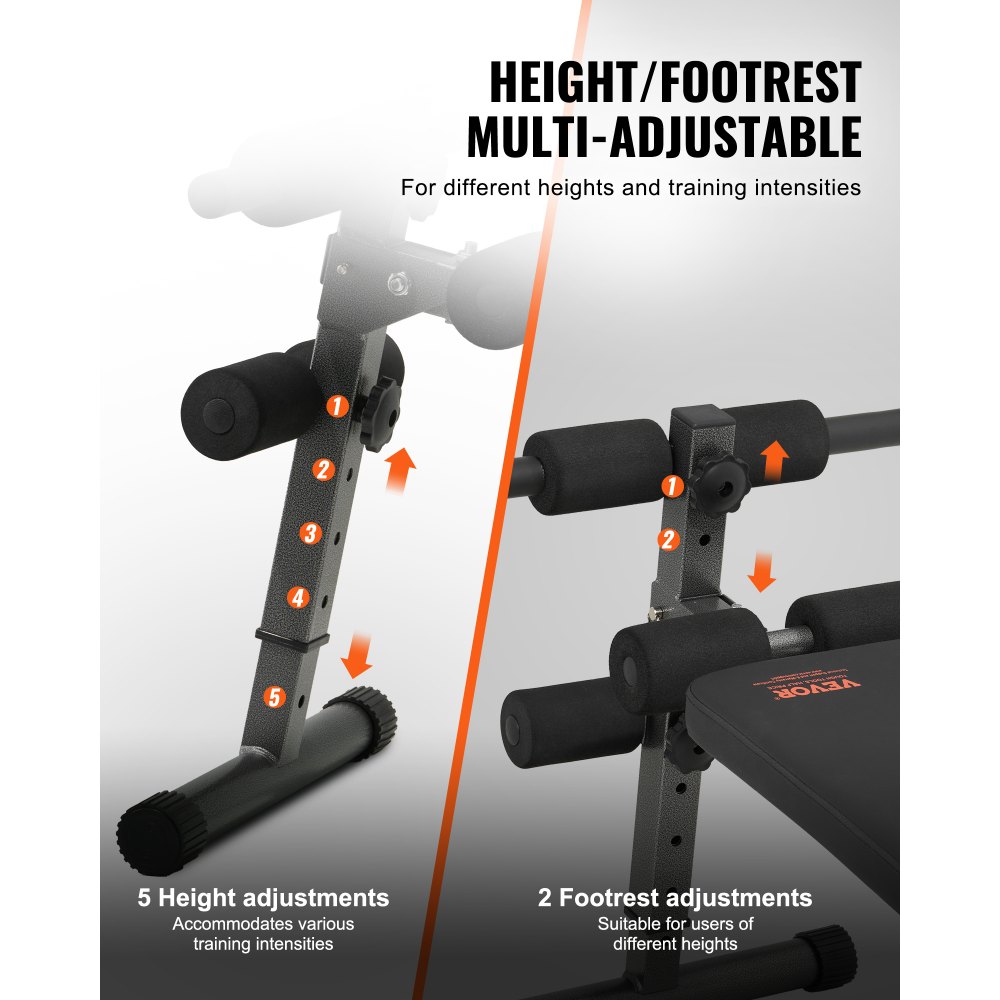 Πάγκος κοιλιακών VEVOR, πτυσσόμενος καμπύλος πάγκος κοιλιακών με 5 ρυθμιζόμενες ρυθμίσεις ύψους, ανθεκτικός χάλυβας, αντιολισθητικός σχεδιασμός, χωρητικότητα 226 κιλών για προπονήσεις γυμναστικής στο σπίτι, προπόνηση ενδυνάμωσης, ολόκληρους μύες σώματος Πάγκος κοιλιακών VEVOR, πτυσσόμενος καμπύλος πάγκος κοιλιακών με 5 ρυθμιζόμενες ρυθμίσεις ύψους, ανθεκτικός χάλυβας, αντιολισθητικός σχεδιασμός, χωρητικότητα 226 κιλών για προπονήσεις γυμναστικής στο σπίτι, προπόνηση ενδυνάμωσης, ολόκληρους μύες σώματος