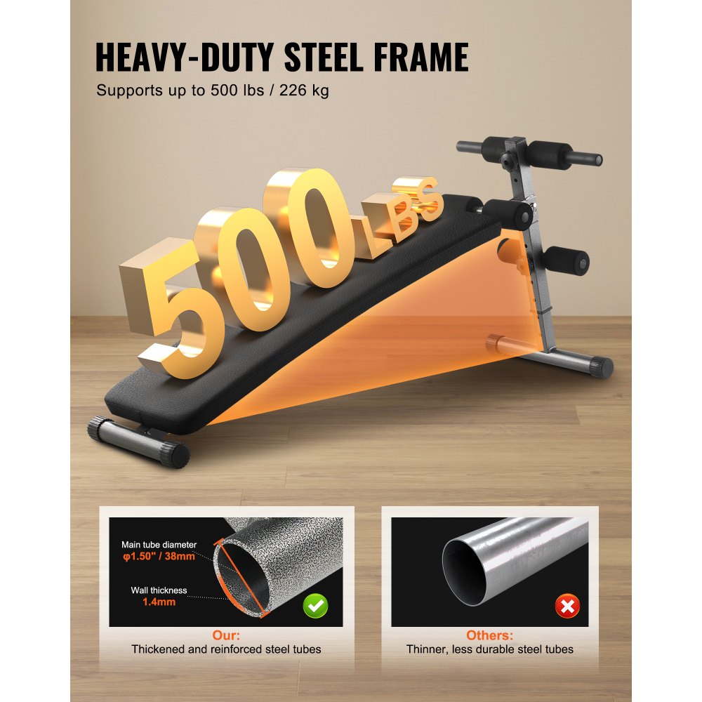 Πάγκος κοιλιακών VEVOR, πτυσσόμενος καμπύλος πάγκος κοιλιακών με 5 ρυθμιζόμενες ρυθμίσεις ύψους, ανθεκτικός χάλυβας, αντιολισθητικός σχεδιασμός, χωρητικότητα 226 κιλών για προπονήσεις γυμναστικής στο σπίτι, προπόνηση ενδυνάμωσης, ολόκληρους μύες σώματος Πάγκος κοιλιακών VEVOR, πτυσσόμενος καμπύλος πάγκος κοιλιακών με 5 ρυθμιζόμενες ρυθμίσεις ύψους, ανθεκτικός χάλυβας, αντιολισθητικός σχεδιασμός, χωρητικότητα 226 κιλών για προπονήσεις γυμναστικής στο σπίτι, προπόνηση ενδυνάμωσης, ολόκληρους μύες σώματος