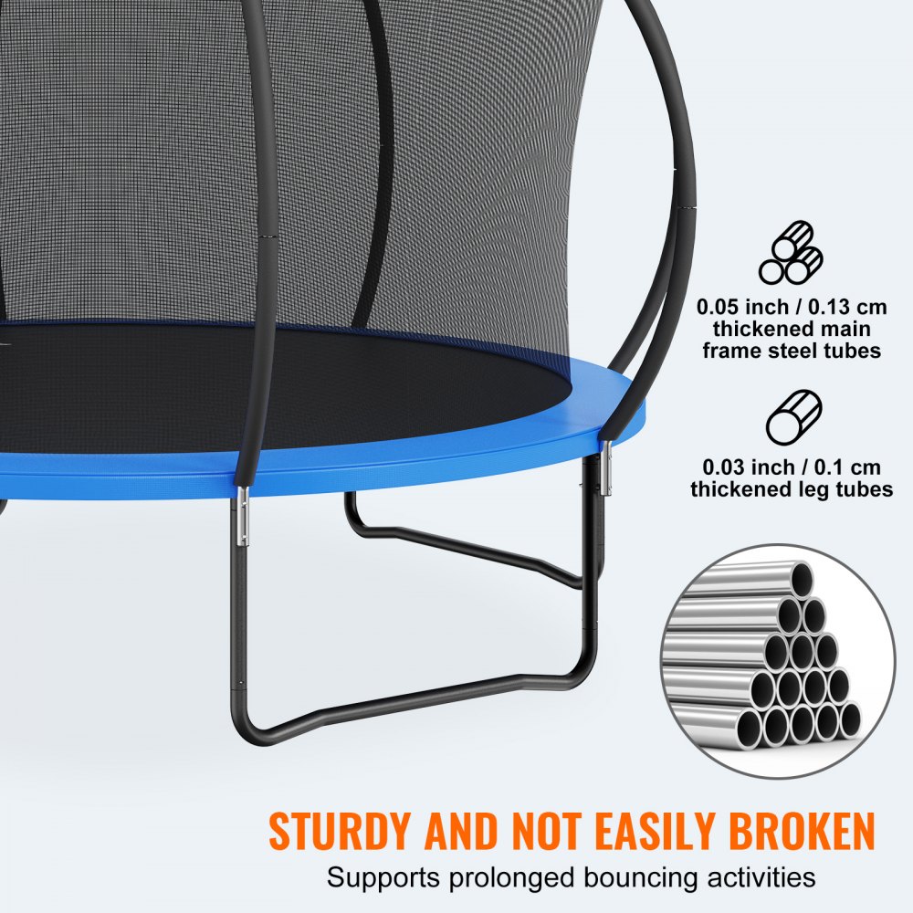 Τραμπολίνο VEVOR 14FT, Τραμπολίνο 450 λίβρες με δίχτυ περιβλήματος, σκάλα και καμπύλο στύλο, Τραμπολίνο βαρέως τύπου με χαλάκι άλματος και επένδυση με ελατήριο, Τραμπολίνο εξωτερικού χώρου αναψυχής για παιδιά και ενήλικες Τραμπολίνο VEVOR 14FT, Τραμπολίνο 450 λίβρες με δίχτυ περιβλήματος, σκάλα και καμπύλο στύλο, Τραμπολίνο βαρέως τύπου με χαλάκι άλματος και επένδυση με ελατήριο, Τραμπολίνο εξωτερικού χώρου αναψυχής για παιδιά και ενήλικες