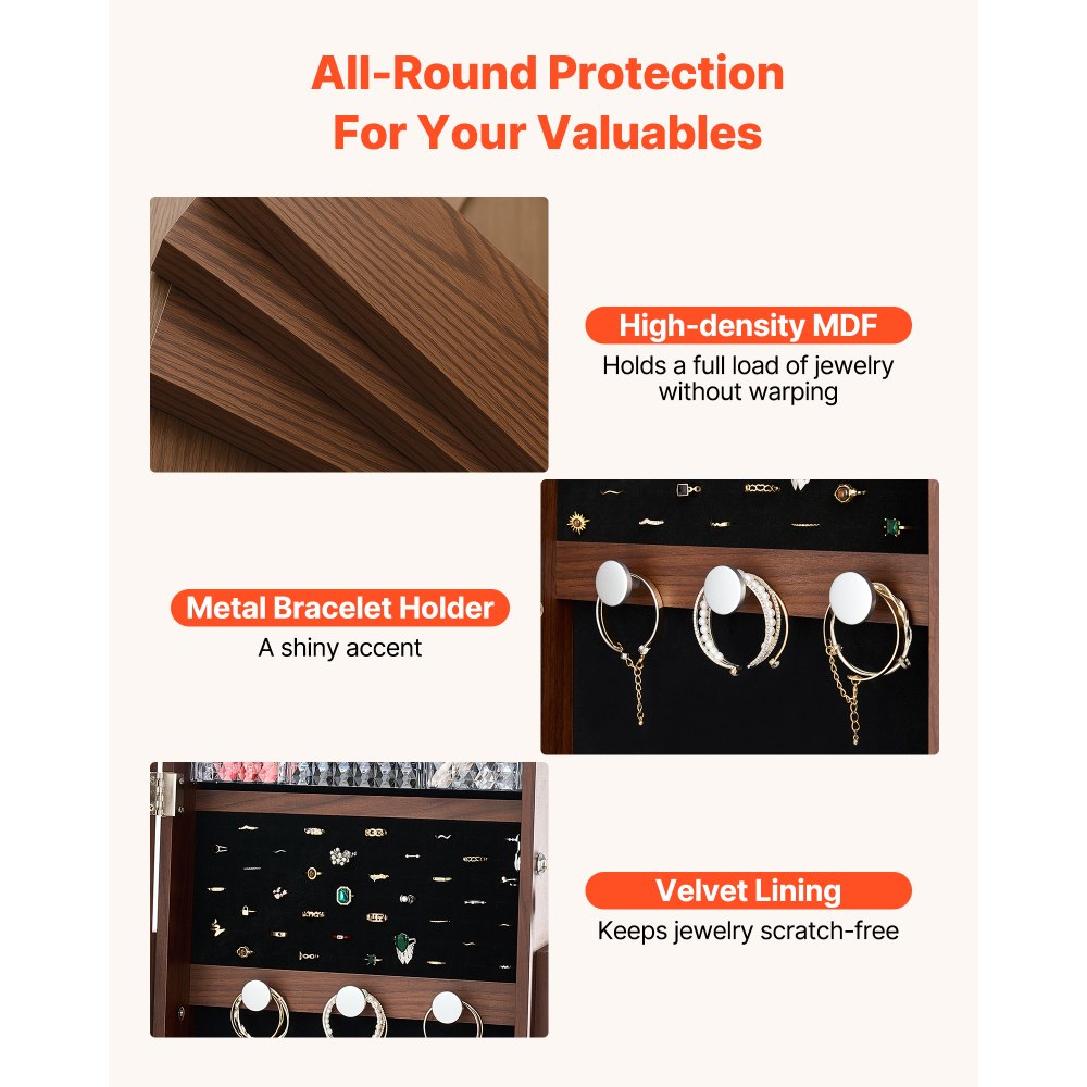 Κοσμηματοθήκη VEVOR περιστρεφόμενη 360°, ύψος 1550 mm, καθρέφτης πλήρους μήκους με αποθηκευτικό χώρο, όρθια περιστρεφόμενη θήκη κοσμημάτων, πόρτα που κλειδώνει με 2 κλειδιά, θήκες αξεσουάρ και ράφια αποθήκευσης Κοσμηματοθήκη VEVOR περιστρεφόμενη 360°, ύψος 1550 mm, καθρέφτης πλήρους μήκους με αποθηκευτικό χώρο, όρθια περιστρεφόμενη θήκη κοσμημάτων, πόρτα που κλειδώνει με 2 κλειδιά, θήκες αξεσουάρ και ράφια αποθήκευσης