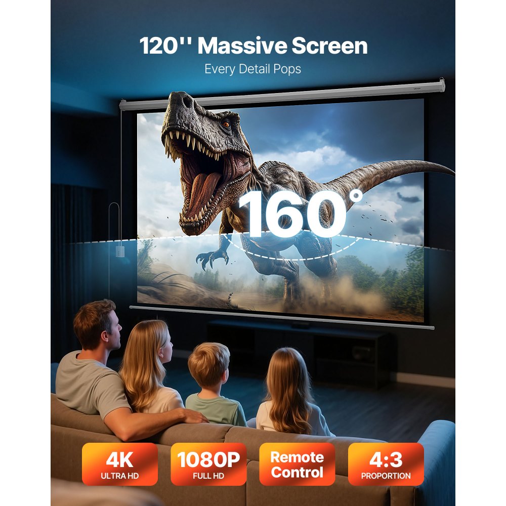 Οθόνη Προβολέα VEVOR με Μηχανοκίνητο Κινητό, Ηλεκτρική Οθόνη Προβολέα HD 1080 3048 mm 4:3, Επιτοίχιος Προβολέας με Τηλεχειριστήριο, Αυτόματη Οθόνη Ταινίας για Οικογενειακό Γραφείο, Κινηματογράφο Οθόνη Προβολέα VEVOR με Μηχανοκίνητο Κινητό, Ηλεκτρική Οθόνη Προβολέα HD 1080 3048 mm 4:3, Επιτοίχιος Προβολέας με Τηλεχειριστήριο, Αυτόματη Οθόνη Ταινίας για Οικογενειακό Γραφείο, Κινηματογράφο
