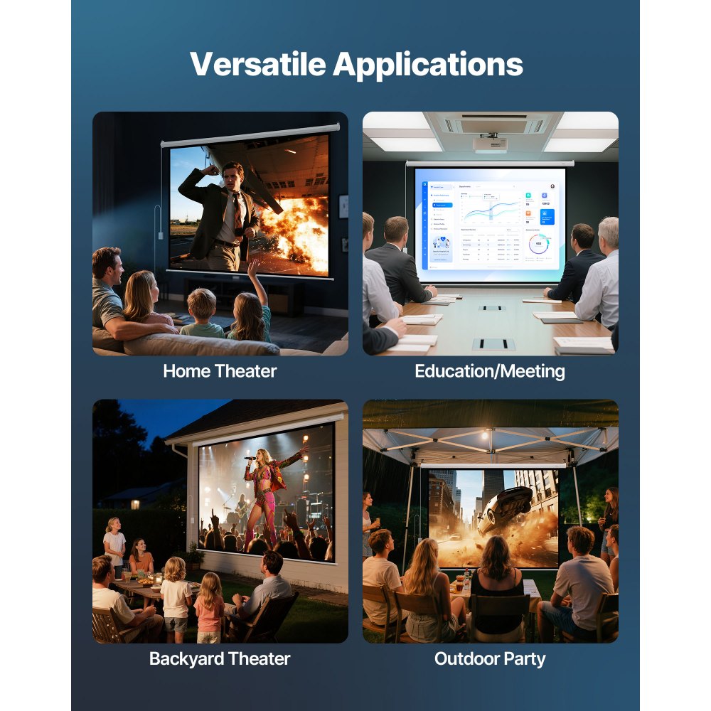 Οθόνη Προβολέα VEVOR με Μηχανοκίνητο Κινητό, Ηλεκτρική Οθόνη Προβολέα HD 1080 3048 mm 4:3, Επιτοίχιος Προβολέας με Τηλεχειριστήριο, Αυτόματη Οθόνη Ταινίας για Οικογενειακό Γραφείο, Κινηματογράφο Οθόνη Προβολέα VEVOR με Μηχανοκίνητο Κινητό, Ηλεκτρική Οθόνη Προβολέα HD 1080 3048 mm 4:3, Επιτοίχιος Προβολέας με Τηλεχειριστήριο, Αυτόματη Οθόνη Ταινίας για Οικογενειακό Γραφείο, Κινηματογράφο