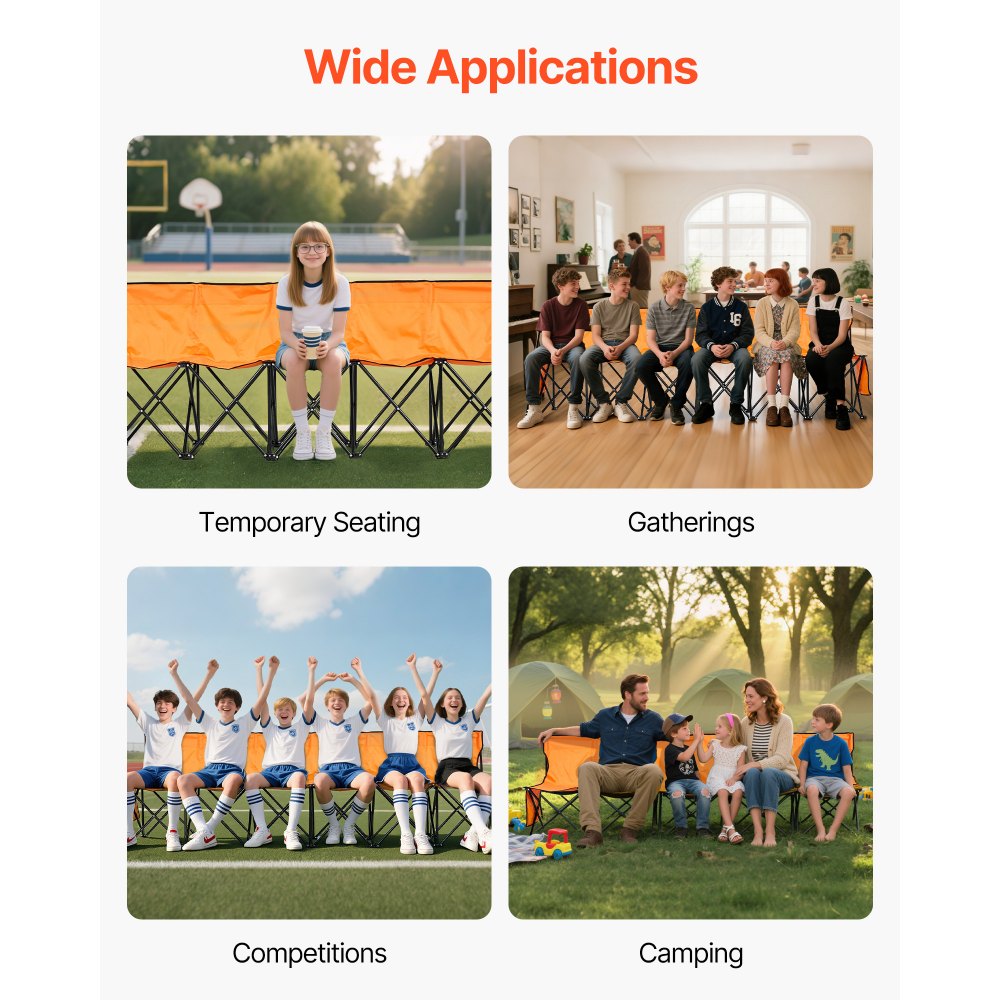 Φορητός Πτυσσόμενος Πάγκος VEVOR, Πτυσσόμενος Πάγκος Ποδοσφαίρου 6 Θέσεων με Πλαϊνές Τσέπες και Τσάντα Μεταφοράς, Ελαφρύ Πλαϊνό Κάθισμα με Πλάτη για Ποδόσφαιρο, Μπέιζμπολ, Κάμπινγκ, Υπαίθριες Εκδηλώσεις, Πορτοκαλί Φορητός Πτυσσόμενος Πάγκος VEVOR, Πτυσσόμενος Πάγκος Ποδοσφαίρου 6 Θέσεων με Πλαϊνές Τσέπες και Τσάντα Μεταφοράς, Ελαφρύ Πλαϊνό Κάθισμα με Πλάτη για Ποδόσφαιρο, Μπέιζμπολ, Κάμπινγκ, Υπαίθριες Εκδηλώσεις, Πορτοκαλί