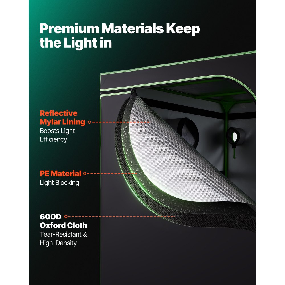 Κιτ εσωτερικής σκηνής καλλιέργειας VEVOR, 150 x 150 x 200cm, Σκηνή εσωτερικού χώρου για φυτά με φωτισμό LED πλήρους φάσματος και σύστημα εξαερισμού, 600D υψηλής ανακλαστικότητας Mylar, Σκηνές καλλιέργειας για άνθη λαχανικών Κιτ εσωτερικής σκηνής καλλιέργειας VEVOR, 150 x 150 x 200cm, Σκηνή εσωτερικού χώρου για φυτά με φωτισμό LED πλήρους φάσματος και σύστημα εξαερισμού, 600D υψηλής ανακλαστικότητας Mylar, Σκηνές καλλιέργειας για άνθη λαχανικών