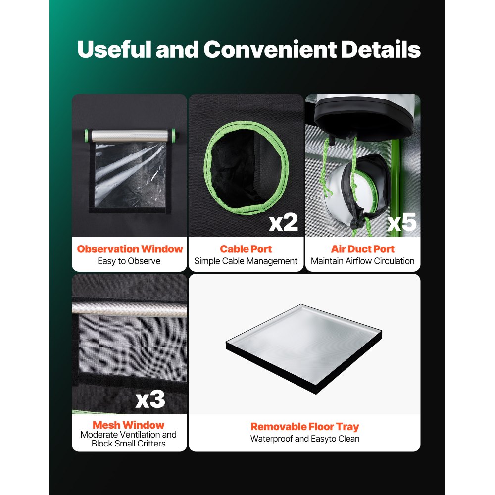 Κιτ εσωτερικής σκηνής καλλιέργειας VEVOR, 150 x 150 x 200cm, Σκηνή εσωτερικού χώρου για φυτά με φωτισμό LED πλήρους φάσματος και σύστημα εξαερισμού, 600D υψηλής ανακλαστικότητας Mylar, Σκηνές καλλιέργειας για άνθη λαχανικών Κιτ εσωτερικής σκηνής καλλιέργειας VEVOR, 150 x 150 x 200cm, Σκηνή εσωτερικού χώρου για φυτά με φωτισμό LED πλήρους φάσματος και σύστημα εξαερισμού, 600D υψηλής ανακλαστικότητας Mylar, Σκηνές καλλιέργειας για άνθη λαχανικών