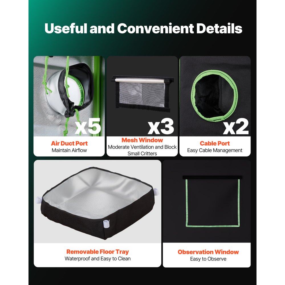 Σκηνή Εσωτερικής Καλλιέργειας VEVOR, 100 x 100 x 200 cm, 600D Υψηλής Ανακλαστικότητας Mylar, Σκηνή Εσωτερικών Φυτών με Παράθυρο Παρατήρησης, Δίσκο Δαπέδου & Φερμουάρ, Βαρέως Τύπου Σκηνές Καλλιέργειας για Φρούτα και Άνθη Λαχανικών Σκηνή Εσωτερικής Καλλιέργειας VEVOR, 100 x 100 x 200 cm, 600D Υψηλής Ανακλαστικότητας Mylar, Σκηνή Εσωτερικών Φυτών με Παράθυρο Παρατήρησης, Δίσκο Δαπέδου & Φερμουάρ, Βαρέως Τύπου Σκηνές Καλλιέργειας για Φρούτα και Άνθη Λαχανικών