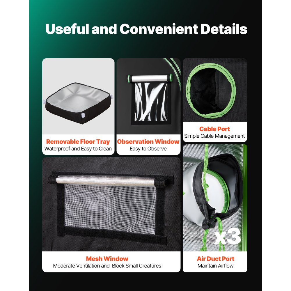 Σκηνή Εσωτερικής Καλλιέργειας VEVOR, 60 x 60 x 180 cm, 600D Υψηλής Ανακλαστικότητας Mylar, Σκηνή Εσωτερικών Φυτών με Παράθυρο Παρατήρησης, Δίσκο Δαπέδου & Φερμουάρ, Βαρέως Τύπου Σκηνές Καλλιέργειας για Φρούτα και Άνθη Λαχανικών Σκηνή Εσωτερικής Καλλιέργειας VEVOR, 60 x 60 x 180 cm, 600D Υψηλής Ανακλαστικότητας Mylar, Σκηνή Εσωτερικών Φυτών με Παράθυρο Παρατήρησης, Δίσκο Δαπέδου & Φερμουάρ, Βαρέως Τύπου Σκηνές Καλλιέργειας για Φρούτα και Άνθη Λαχανικών