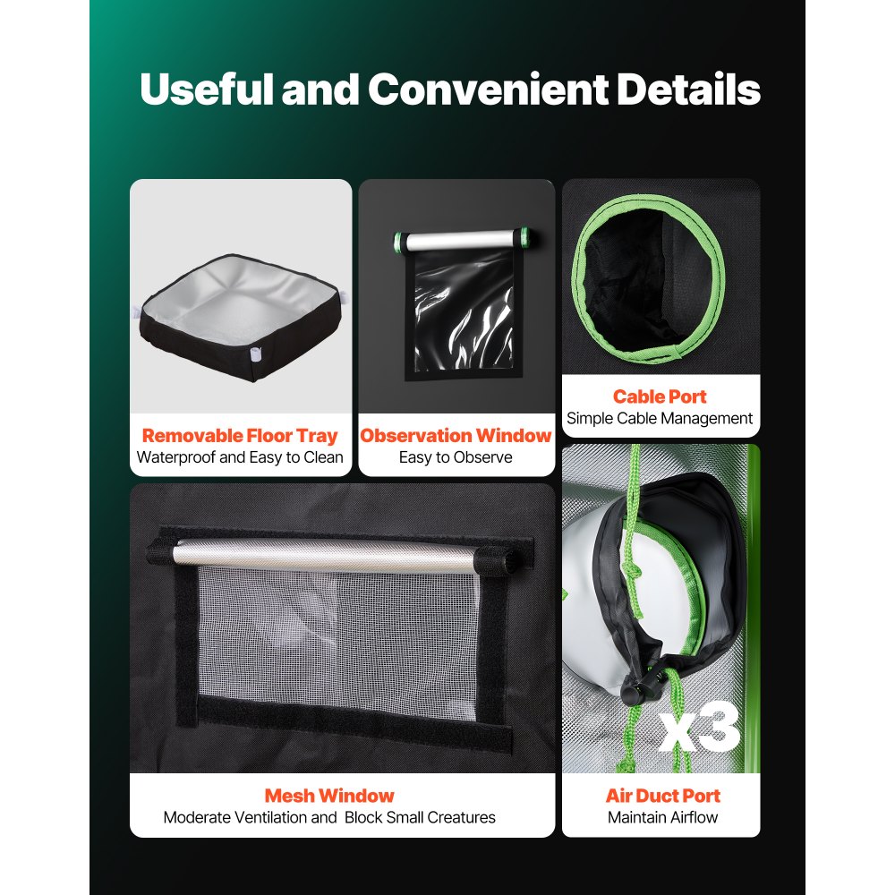 Σκηνή Εσωτερικής Καλλιέργειας VEVOR, 80 x 80 x 180 cm, 600D Υψηλής Ανακλαστικότητας Mylar, Σκηνή Εσωτερικών Φυτών με Παράθυρο Παρατήρησης, Δίσκο Δαπέδου & Φερμουάρ, Βαρέως Τύπου Σκηνές Καλλιέργειας για Φρούτα και Άνθη Λαχανικών Σκηνή Εσωτερικής Καλλιέργειας VEVOR, 80 x 80 x 180 cm, 600D Υψηλής Ανακλαστικότητας Mylar, Σκηνή Εσωτερικών Φυτών με Παράθυρο Παρατήρησης, Δίσκο Δαπέδου & Φερμουάρ, Βαρέως Τύπου Σκηνές Καλλιέργειας για Φρούτα και Άνθη Λαχανικών