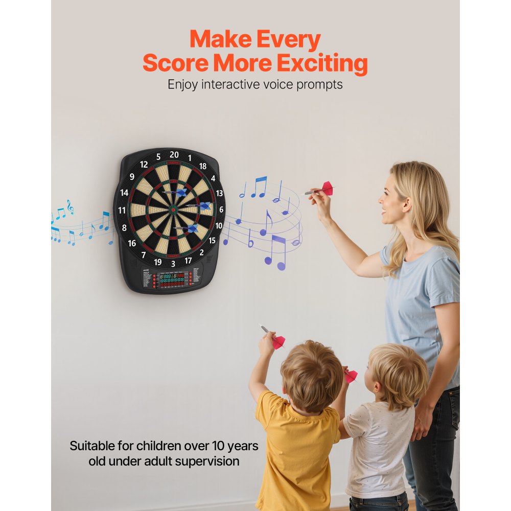 Ηλεκτρονική μπαλιά βελών VEVOR, μπαλιά στόχου 336 χιλιοστών με 43 παιχνίδια & 200+ παραλλαγές για έως 8 παίκτες, 6 βελάκια με βελάκια & 50 μαλακές άκρες, έγχρωμη οθόνη LCD βαθμολόγησης για αίθουσες παιχνιδιών για πάρτι στο σπίτι Ηλεκτρονική μπαλιά βελών VEVOR, μπαλιά στόχου 336 χιλιοστών με 43 παιχνίδια & 200+ παραλλαγές για έως 8 παίκτες, 6 βελάκια με βελάκια & 50 μαλακές άκρες, έγχρωμη οθόνη LCD βαθμολόγησης για αίθουσες παιχνιδιών για πάρτι στο σπίτι