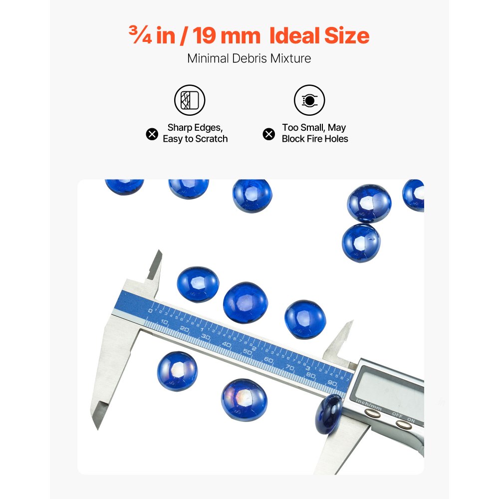 Πυρίμαχο γυαλί VEVOR, 10LBS/4.5KG ανθεκτικά σε υψηλές θερμοκρασίες τζάκια, ανακλαστικές και άκαπνες χάντρες από γυαλί τζακιού 3/4 ιντσών / 19.05 mm, υψηλής στιλπνότητας πέτρινο διακοσμητικό τοπίου για τραπέζι τζακιού, μπλε κοβαλτίου Πυρίμαχο γυαλί VEVOR, 10LBS/4.5KG ανθεκτικά σε υψηλές θερμοκρασίες τζάκια, ανακλαστικές και άκαπνες χάντρες από γυαλί τζακιού 3/4 ιντσών / 19.05 mm, υψηλής στιλπνότητας πέτρινο διακοσμητικό τοπίου για τραπέζι τζακιού, μπλε κοβαλτίου