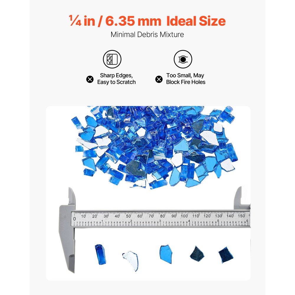 Πυροκρύσταλλο VEVOR, 10LBS / 4,5KG ανθεκτικά σε υψηλές θερμοκρασίες τζάκια, ανακλαστική και άκαπνη γυάλινη πέτρα τζακιού 1/4 ίντσας / 6,35 mm, πέτρα υψηλής στιλπνότητας για τραπέζι τζακιού, μπλε κοβαλτίου Πυροκρύσταλλο VEVOR, 10LBS / 4,5KG ανθεκτικά σε υψηλές θερμοκρασίες τζάκια, ανακλαστική και άκαπνη γυάλινη πέτρα τζακιού 1/4 ίντσας / 6,35 mm, πέτρα υψηλής στιλπνότητας για τραπέζι τζακιού, μπλε κοβαλτίου