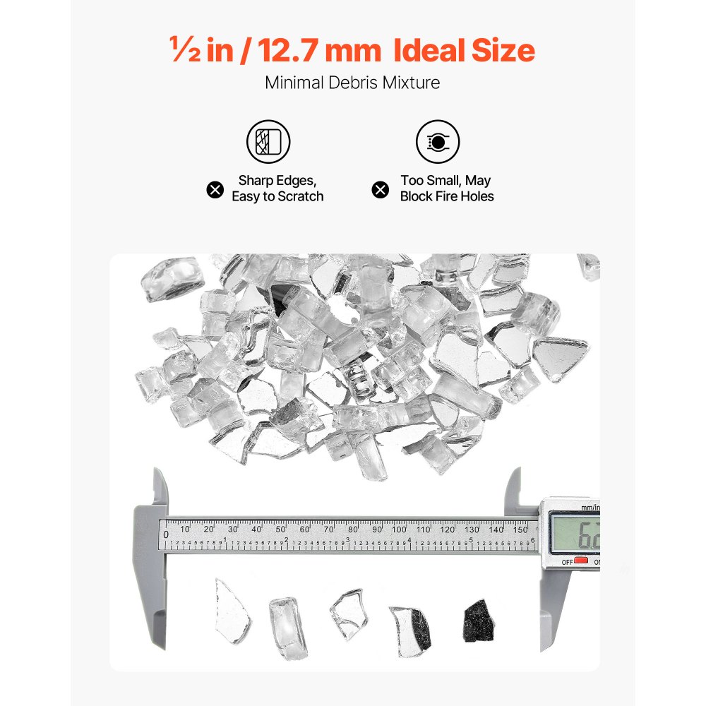 Πυροκρύσταλλο VEVOR, 10 LBS / 4,5 KG ανθεκτικά σε υψηλές θερμοκρασίες τζάκια, ανακλαστικό και άκαπνο γυάλινο πέτρωμα τζακιού 1/2 ίντσας / 12,7 mm, πέτρα υψηλής στιλπνότητας για τραπέζι τζακιού, διαφανές Πυροκρύσταλλο VEVOR, 10 LBS / 4,5 KG ανθεκτικά σε υψηλές θερμοκρασίες τζάκια, ανακλαστικό και άκαπνο γυάλινο πέτρωμα τζακιού 1/2 ίντσας / 12,7 mm, πέτρα υψηλής στιλπνότητας για τραπέζι τζακιού, διαφανές