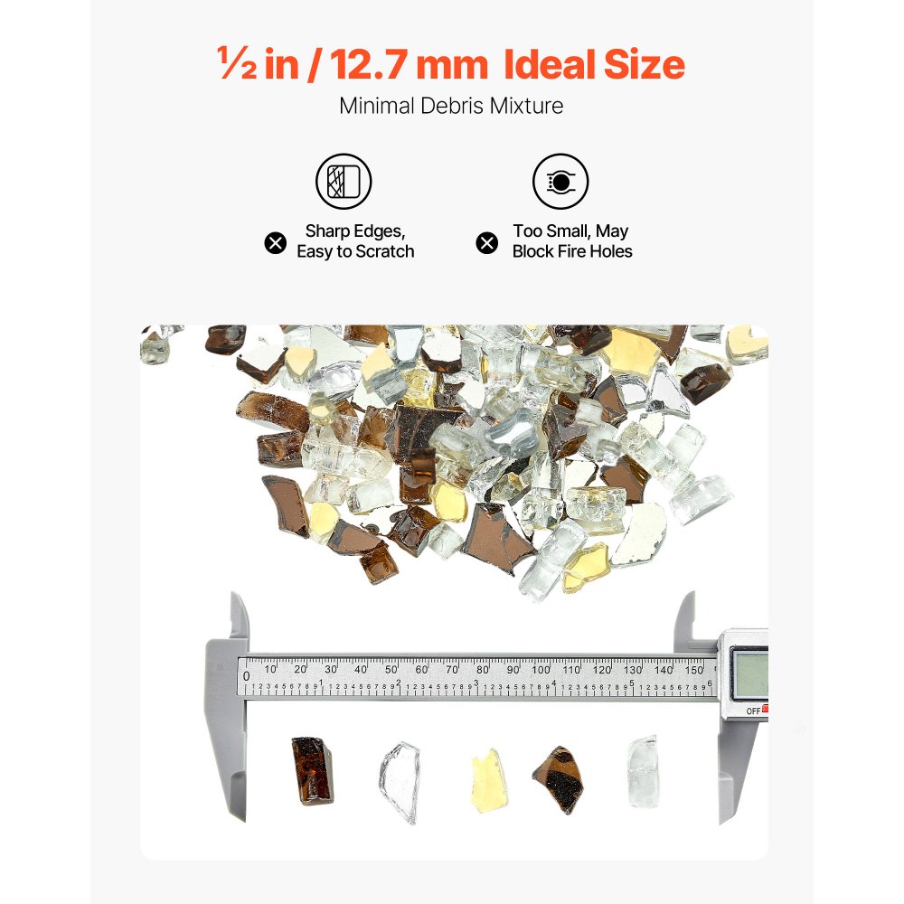 Πυρίμαχο γυαλί VEVOR, 10 λίβρες / 4,5 κιλά ανθεκτικά σε υψηλές θερμοκρασίες τζάκια, ανακλαστική γυάλινη πέτρα τζακιού 1/2 ίντσας / 12,7 mm, πέτρα υψηλής στιλπνότητας για τραπέζι τζακιού, χαλκός + διαφανές + χρυσός Πυρίμαχο γυαλί VEVOR, 10 λίβρες / 4,5 κιλά ανθεκτικά σε υψηλές θερμοκρασίες τζάκια, ανακλαστική γυάλινη πέτρα τζακιού 1/2 ίντσας / 12,7 mm, πέτρα υψηλής στιλπνότητας για τραπέζι τζακιού, χαλκός + διαφανές + χρυσός