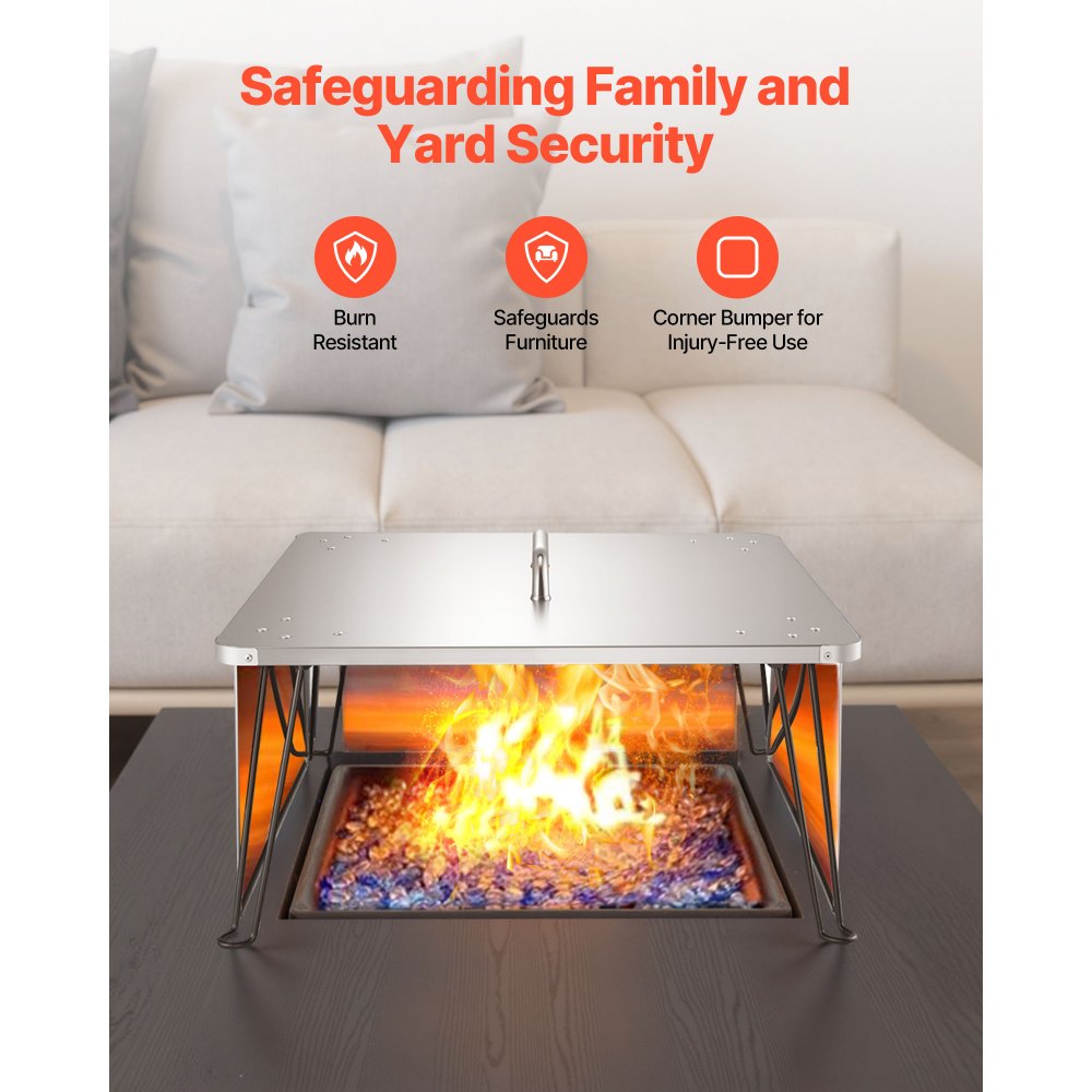 Εκτροπέας θερμότητας για τζάκι VEVOR, τετράγωνο κάλυμμα εξωτερικού καυστήρα 645x645x370 mm, φωτιά από ανοξείδωτο ατσάλι για κάμπινγκ, καύση ξύλων, σπρώχνοντας τη θερμότητα προς τα κάτω και προς τα έξω με 4 πτυσσόμενα πόδια και λαβή μεταφοράς Εκτροπέας θερμότητας για τζάκι VEVOR, τετράγωνο κάλυμμα εξωτερικού καυστήρα 645x645x370 mm, φωτιά από ανοξείδωτο ατσάλι για κάμπινγκ, καύση ξύλων, σπρώχνοντας τη θερμότητα προς τα κάτω και προς τα έξω με 4 πτυσσόμενα πόδια και λαβή μεταφοράς