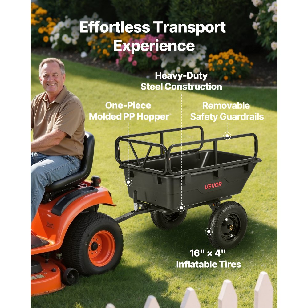 Τρέιλερ VEVOR Garden Utility, 10 κυβικά πόδια 227 κιλά, Τρέιλερ μεταφοράς ATV UTV, Καρότσι ρυμούλκησης πίσω από πολυαιθυλένιο με ελαστικά 16", Χειροκίνητο τράβηγμα ή ποδοκίνητο ποδοκίνητο ποδοκίνητο, Ρυμουλκούμενα βαρέως τύπου για χλοοκοπτικό, τρακτέρ, απορρίμματα κήπου Τρέιλερ VEVOR Garden Utility, 10 κυβικά πόδια 227 κιλά, Τρέιλερ μεταφοράς ATV UTV, Καρότσι ρυμούλκησης πίσω από πολυαιθυλένιο με ελαστικά 16", Χειροκίνητο τράβηγμα ή ποδοκίνητο ποδοκίνητο ποδοκίνητο, Ρυμουλκούμενα βαρέως τύπου για χλοοκοπτικό, τρακτέρ, απορρίμματα κήπου
