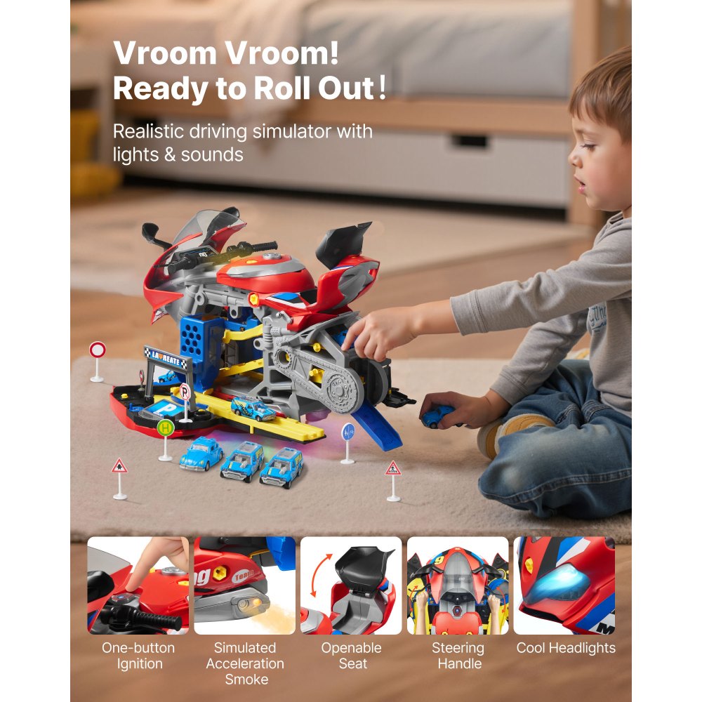 Παιχνίδι Μηχανής Μοτοσικλέτας VEVOR, 25 Τεμάχια, Παιχνίδι Μηχανικού Μοτοσικλέτας με Αφαιρούμενα Μέρη, Φώτα & Ήχους, Προσομοίωση Οδήγησης & Αγώνων Πίστας, Σετ Εργαστηρίου Μηχανικού για Παιδιά 3 Ετών και Άνω, Κόκκινο Παιχνίδι Μηχανής Μοτοσικλέτας VEVOR, 25 Τεμάχια, Παιχνίδι Μηχανικού Μοτοσικλέτας με Αφαιρούμενα Μέρη, Φώτα & Ήχους, Προσομοίωση Οδήγησης & Αγώνων Πίστας, Σετ Εργαστηρίου Μηχανικού για Παιδιά 3 Ετών και Άνω, Κόκκινο