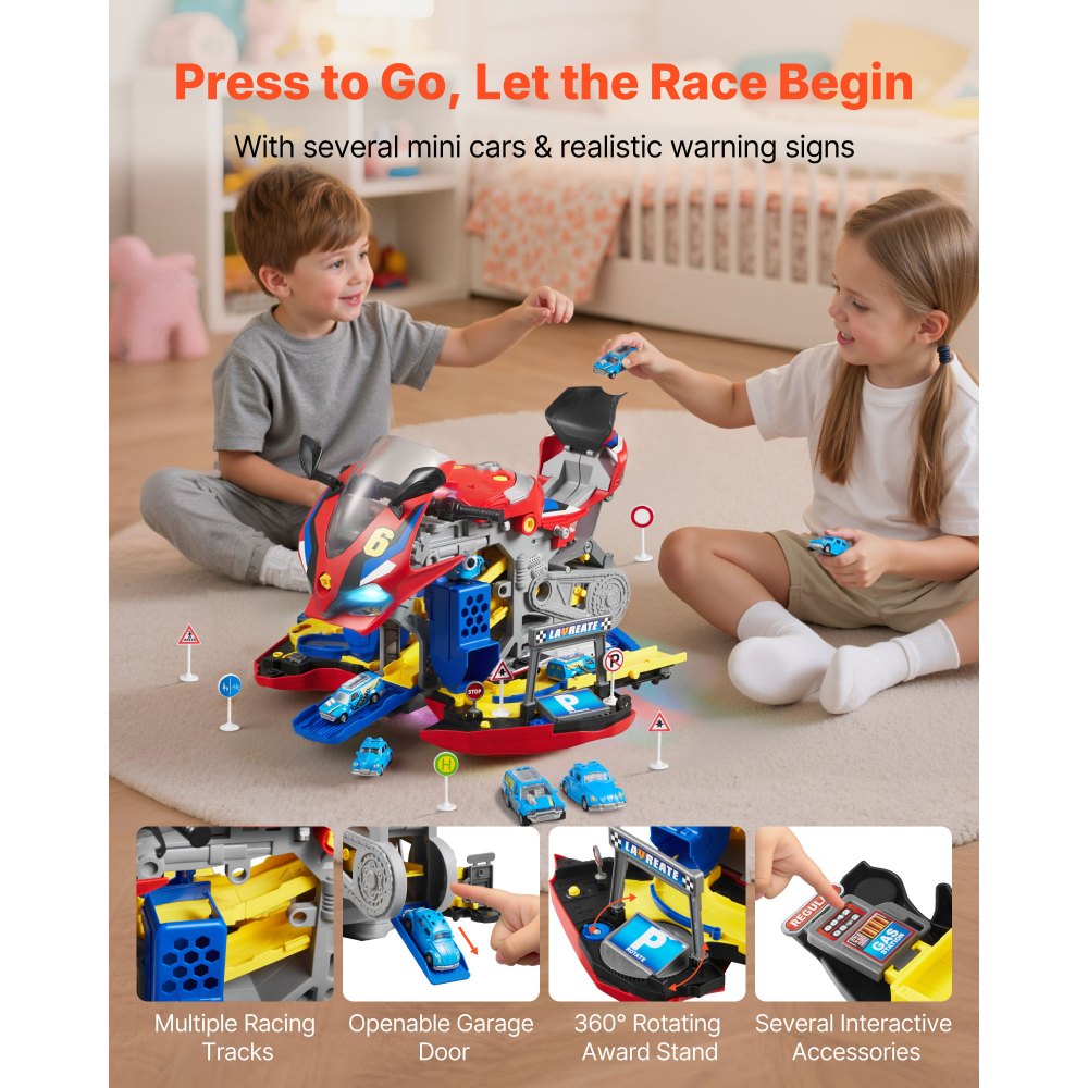 Παιχνίδι Μηχανής Μοτοσικλέτας VEVOR, 25 Τεμάχια, Παιχνίδι Μηχανικού Μοτοσικλέτας με Αφαιρούμενα Μέρη, Φώτα & Ήχους, Προσομοίωση Οδήγησης & Αγώνων Πίστας, Σετ Εργαστηρίου Μηχανικού για Παιδιά 3 Ετών και Άνω, Κόκκινο Παιχνίδι Μηχανής Μοτοσικλέτας VEVOR, 25 Τεμάχια, Παιχνίδι Μηχανικού Μοτοσικλέτας με Αφαιρούμενα Μέρη, Φώτα & Ήχους, Προσομοίωση Οδήγησης & Αγώνων Πίστας, Σετ Εργαστηρίου Μηχανικού για Παιδιά 3 Ετών και Άνω, Κόκκινο