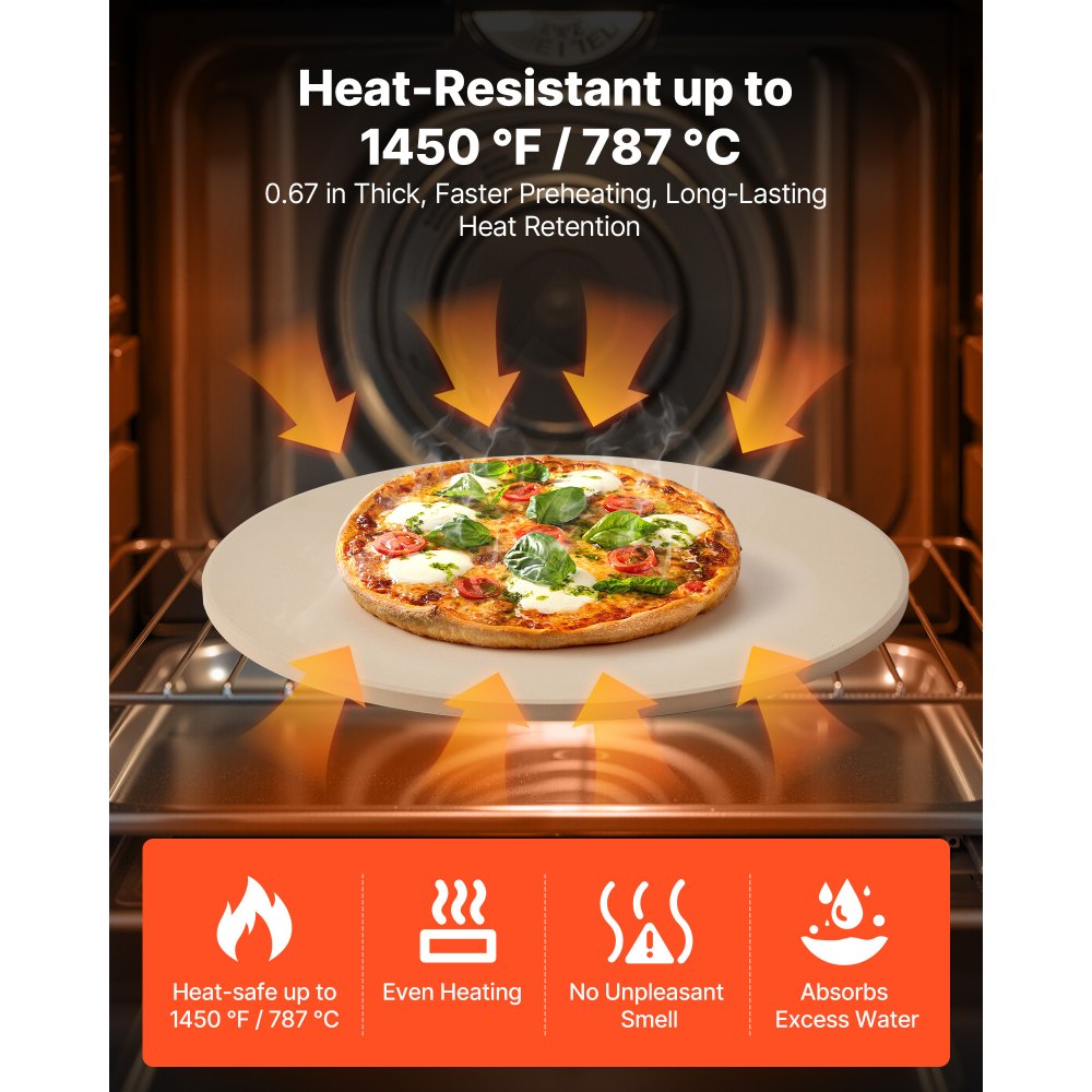 Πέτρα πίτσας VEVOR, στρογγυλή πέτρα πίτσας από κορδιερίτη 406 mm, πολύ μεγάλη πέτρα ψησίματος με ανθεκτική βάση, πάχος 17 mm ανθεκτικό στη θερμότητα κορδιερίτη, για φούρνο κουζίνας, ψήσιμο πίτσας, ψήσιμο στη σχάρα BBQ Πέτρα πίτσας VEVOR, στρογγυλή πέτρα πίτσας από κορδιερίτη 406 mm, πολύ μεγάλη πέτρα ψησίματος με ανθεκτική βάση, πάχος 17 mm ανθεκτικό στη θερμότητα κορδιερίτη, για φούρνο κουζίνας, ψήσιμο πίτσας, ψήσιμο στη σχάρα BBQ