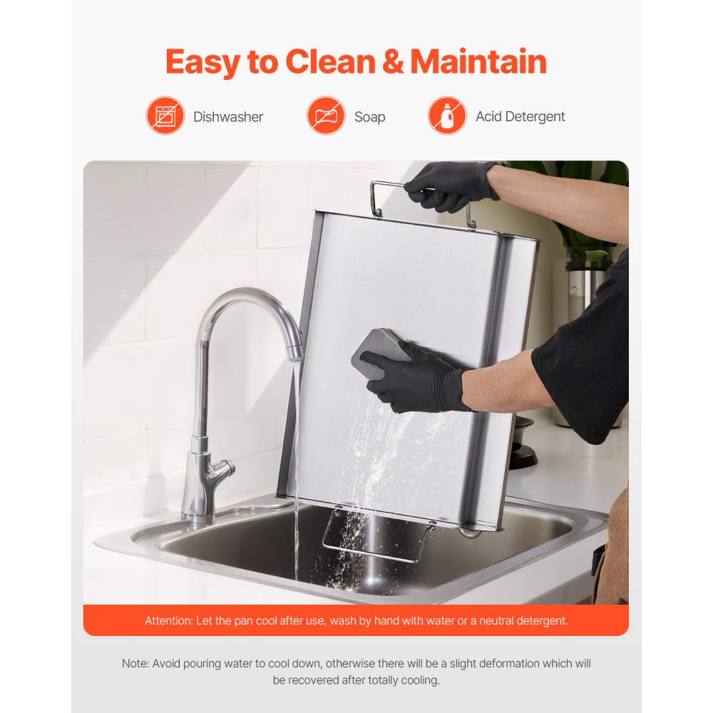 Πλάκα ψησίματος VEVOR από ανοξείδωτο ατσάλι, ορθογώνια πλάκα επίπεδης κορυφής 17x13 ιντσών, πλάκα ψησίματος αερίου για BBQ, Teppanyaki, φορητά οικιακά μαγειρικά σκεύη με λαβή, για κάμπινγκ και πάρτι Πλάκα ψησίματος VEVOR από ανοξείδωτο ατσάλι, ορθογώνια πλάκα επίπεδης κορυφής 17x13 ιντσών, πλάκα ψησίματος αερίου για BBQ, Teppanyaki, φορητά οικιακά μαγειρικά σκεύη με λαβή, για κάμπινγκ και πάρτι