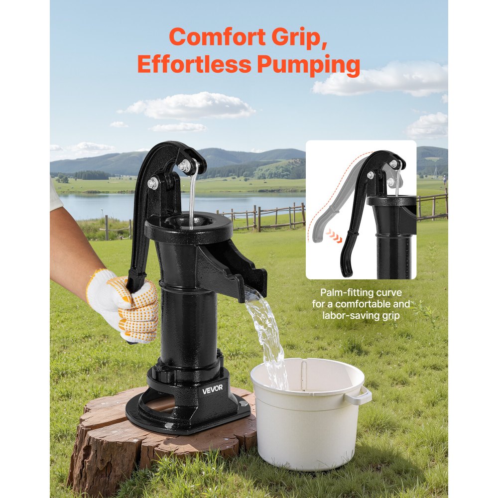 Χειροκίνητη αντλία κανάτας VEVOR Well, μέγιστη ανύψωση 25 ft, χειροκίνητη αντλία νερού από χυτοσίδηρο αντίκα, σύνδεση NPT 1-1/4 in, εύκολη εγκατάσταση, παλαιού τύπου για εξωτερικούς χώρους, κήπο, λίμνη, αυλή, αγρόκτημα, μαύρη Χειροκίνητη αντλία κανάτας VEVOR Well, μέγιστη ανύψωση 25 ft, χειροκίνητη αντλία νερού από χυτοσίδηρο αντίκα, σύνδεση NPT 1-1/4 in, εύκολη εγκατάσταση, παλαιού τύπου για εξωτερικούς χώρους, κήπο, λίμνη, αυλή, αγρόκτημα, μαύρη
