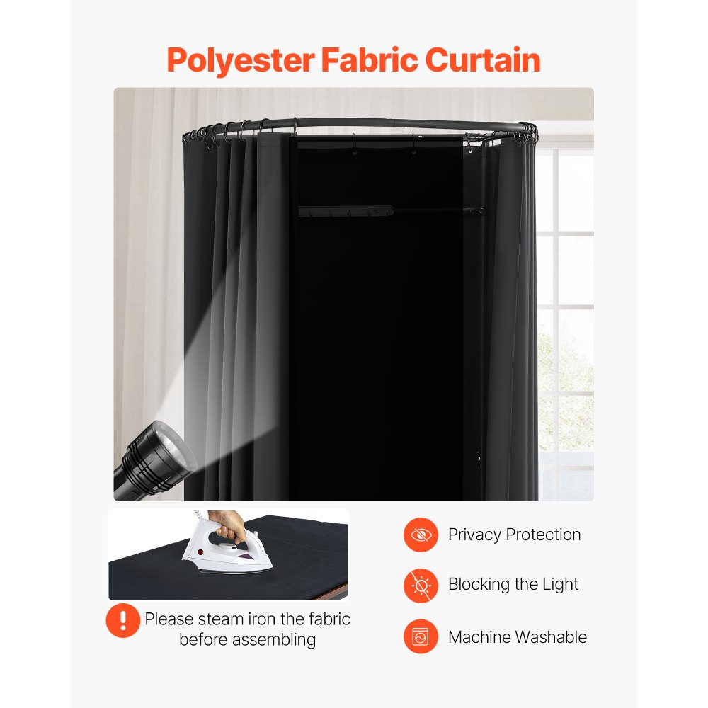 Δοκιμαστήριο VEVOR, Φορητό Γκαρνταρόμπα με Χοντρές Κουρτίνες από Πολυεστέρα, Χώρος Απορρήτου με Κουρτίνα Σκίασης και Γάντζο, για Μπουτίκ, Εμπορικό Κέντρο, Ραφείο & Υπαίθριες Δραστηριότητες 100 x 95 x 200 cm (Μαύρο) Δοκιμαστήριο VEVOR, Φορητό Γκαρνταρόμπα με Χοντρές Κουρτίνες από Πολυεστέρα, Χώρος Απορρήτου με Κουρτίνα Σκίασης και Γάντζο, για Μπουτίκ, Εμπορικό Κέντρο, Ραφείο & Υπαίθριες Δραστηριότητες 100 x 95 x 200 cm (Μαύρο)