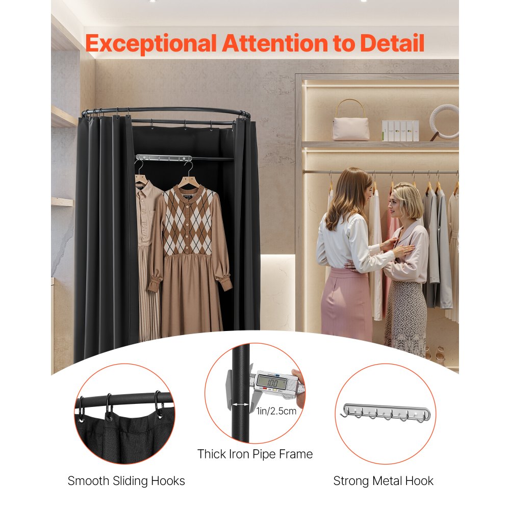 Δοκιμαστήριο VEVOR, Φορητό Γκαρνταρόμπα με Χοντρές Κουρτίνες από Πολυεστέρα, Χώρος Απορρήτου με Κουρτίνα Σκίασης και Γάντζο, για Μπουτίκ, Εμπορικό Κέντρο, Ραφείο & Υπαίθριες Δραστηριότητες 100 x 95 x 200 cm (Μαύρο) Δοκιμαστήριο VEVOR, Φορητό Γκαρνταρόμπα με Χοντρές Κουρτίνες από Πολυεστέρα, Χώρος Απορρήτου με Κουρτίνα Σκίασης και Γάντζο, για Μπουτίκ, Εμπορικό Κέντρο, Ραφείο & Υπαίθριες Δραστηριότητες 100 x 95 x 200 cm (Μαύρο)