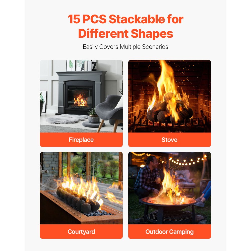 Κεραμικές μπάλες φωτιάς VEVOR, 76 mm 15 τεμάχια στρογγυλές πέτρες φωτιάς, επαναχρησιμοποιήσιμες πέτρες λάβας για εσωτερική και εξωτερική χρήση, διακοσμητικές πέτρες φωτιάς για τζάκι προπανίου/αερίου, σόμπα, αυλή, κάμπινγκ, μαύρες Κεραμικές μπάλες φωτιάς VEVOR, 76 mm 15 τεμάχια στρογγυλές πέτρες φωτιάς, επαναχρησιμοποιήσιμες πέτρες λάβας για εσωτερική και εξωτερική χρήση, διακοσμητικές πέτρες φωτιάς για τζάκι προπανίου/αερίου, σόμπα, αυλή, κάμπινγκ, μαύρες