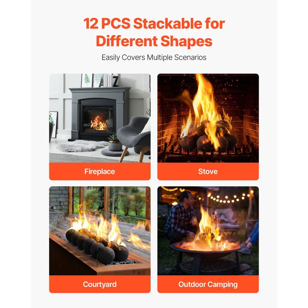 Κεραμικές μπάλες φωτιάς VEVOR, 100 mm 12 τεμάχια στρογγυλές πέτρες φωτιάς, επαναχρησιμοποιήσιμες πέτρες λάβας για εσωτερική και εξωτερική χρήση, διακοσμητικές πέτρες φωτιάς για τζάκι προπανίου/αερίου, σόμπα, αυλή, κάμπινγκ, μαύρες Κεραμικές μπάλες φωτιάς VEVOR, 100 mm 12 τεμάχια στρογγυλές πέτρες φωτιάς, επαναχρησιμοποιήσιμες πέτρες λάβας για εσωτερική και εξωτερική χρήση, διακοσμητικές πέτρες φωτιάς για τζάκι προπανίου/αερίου, σόμπα, αυλή, κάμπινγκ, μαύρες