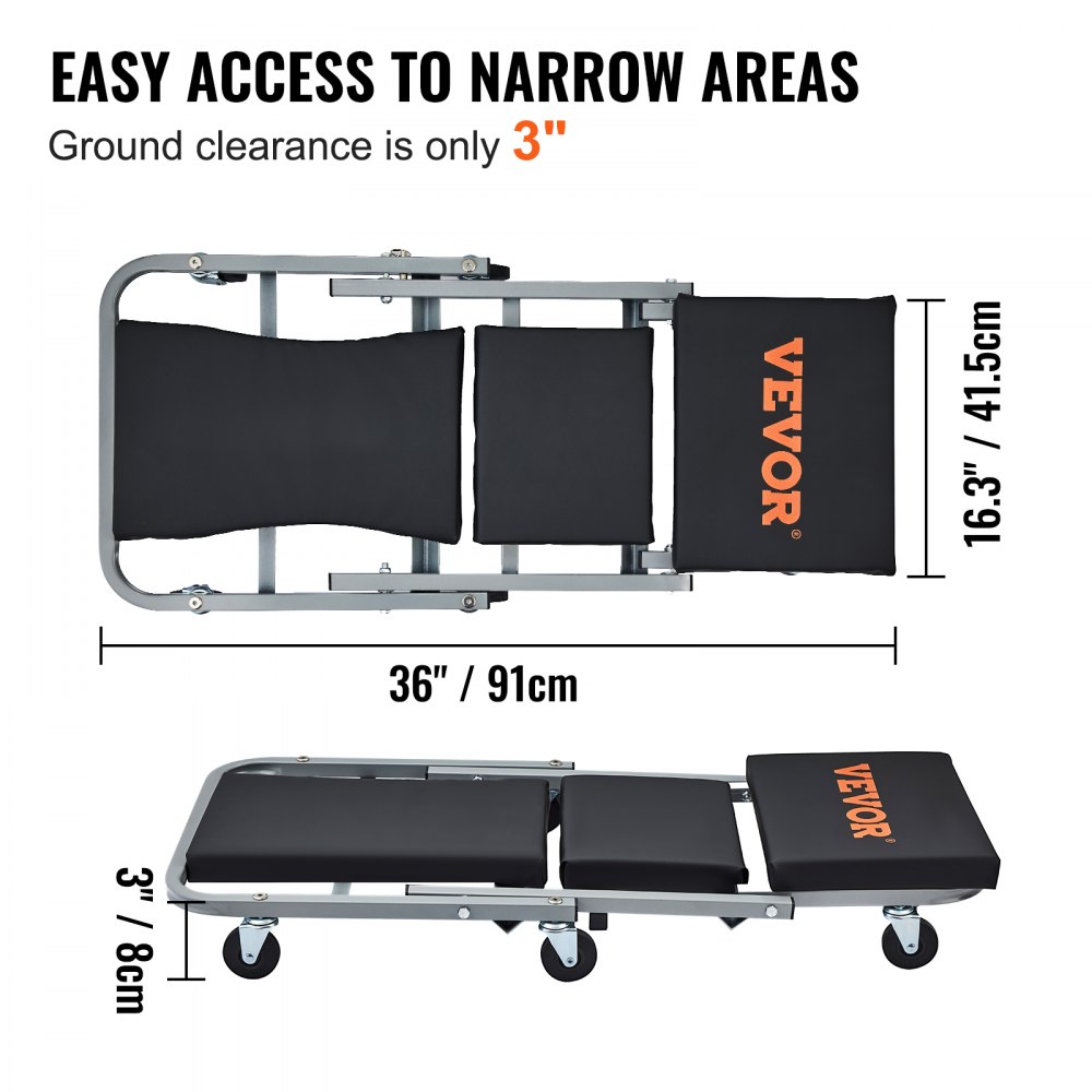 Κάθισμα VEVOR Z-Creeper, 2 σε 1 κυλιόμενο πτυσσόμενο σκαμπό/κρεβάτι αυτοκινήτου, μηχανικό σκαμπό χωρητικότητας 130 κιλών, χαμηλού προφίλ σκαμπό με 6 ρόδες για γκαράζ, κατάστημα, επισκευή αυτοκινήτου, ξαπλώστρα ή κάθισμα, μαύρο Κάθισμα VEVOR Z-Creeper, 2 σε 1 κυλιόμενο πτυσσόμενο σκαμπό/κρεβάτι αυτοκινήτου, μηχανικό σκαμπό χωρητικότητας 130 κιλών, χαμηλού προφίλ σκαμπό με 6 ρόδες για γκαράζ, κατάστημα, επισκευή αυτοκινήτου, ξαπλώστρα ή κάθισμα, μαύρο