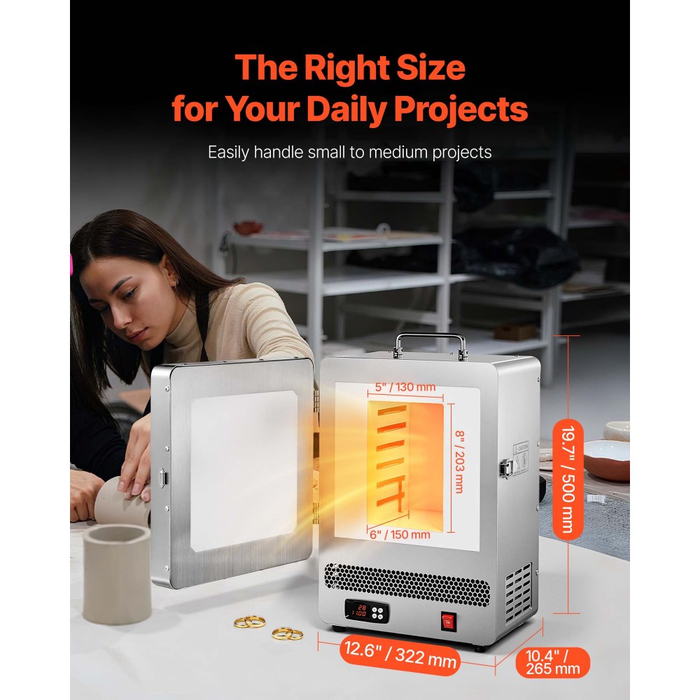 Ηλεκτρικός φούρνος τήξης VEVOR, Ψηφιακός φούρνος τήξης 1650W, ηλεκτρικός κλίβανος με μέγιστη θερμοκρασία 2192℉/1200℃ για χύτευση με χαμένο κερί, DIY πηλό, ανόπτηση μετάλλου, όπτηση κεραμικών, έλεγχος θερμοκρασίας PID Ηλεκτρικός φούρνος τήξης VEVOR, Ψηφιακός φούρνος τήξης 1650W, ηλεκτρικός κλίβανος με μέγιστη θερμοκρασία 2192℉/1200℃ για χύτευση με χαμένο κερί, DIY πηλό, ανόπτηση μετάλλου, όπτηση κεραμικών, έλεγχος θερμοκρασίας PID