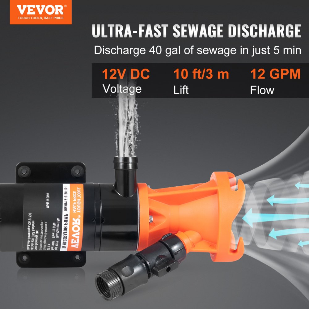 Φορητή αντλία κοπής VEVOR RV, 12V, αντλία λυμάτων RV γρήγορης απελευθέρωσης 12GMP, αντλία λυμάτων RV με αποσπώμενη βαλβίδα γρήγορης σύνδεσης και μεταλλικό σφιγκτήρα σωλήνα, καλώδιο τροφοδοσίας, για RV σκάφος, θαλάσσιο τροχόσπιτο, τροχόσπιτο Φορητή αντλία κοπής VEVOR RV, 12V, αντλία λυμάτων RV γρήγορης απελευθέρωσης 12GMP, αντλία λυμάτων RV με αποσπώμενη βαλβίδα γρήγορης σύνδεσης και μεταλλικό σφιγκτήρα σωλήνα, καλώδιο τροφοδοσίας, για RV σκάφος, θαλάσσιο τροχόσπιτο, τροχόσπιτο