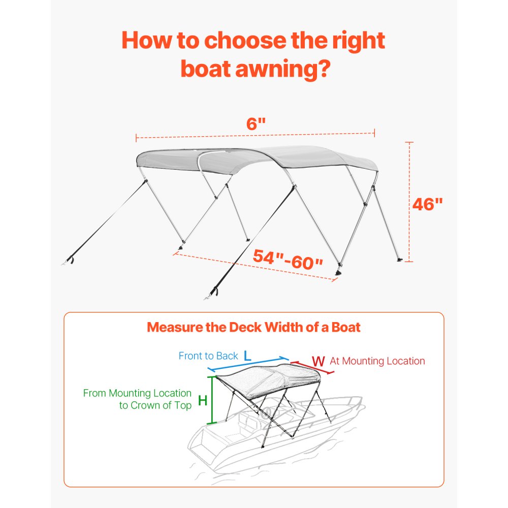 Τέντες VEVOR με 3 πλώρη, τέντα από πολυεστέρα 600D με πλαίσιο από κράμα αλουμινίου, αδιάβροχη και σκιερή τέντα με τσάντα αποθήκευσης, 2 στηρίγματα στήριξης, 4 ιμάντες, 6'Μ x (54"-60")Π x 46"Υ, ανοιχτό γκρι Τέντες VEVOR με 3 πλώρη, τέντα από πολυεστέρα 600D με πλαίσιο από κράμα αλουμινίου, αδιάβροχη και σκιερή τέντα με τσάντα αποθήκευσης, 2 στηρίγματα στήριξης, 4 ιμάντες, 6'Μ x (54"-60")Π x 46"Υ, ανοιχτό γκρι