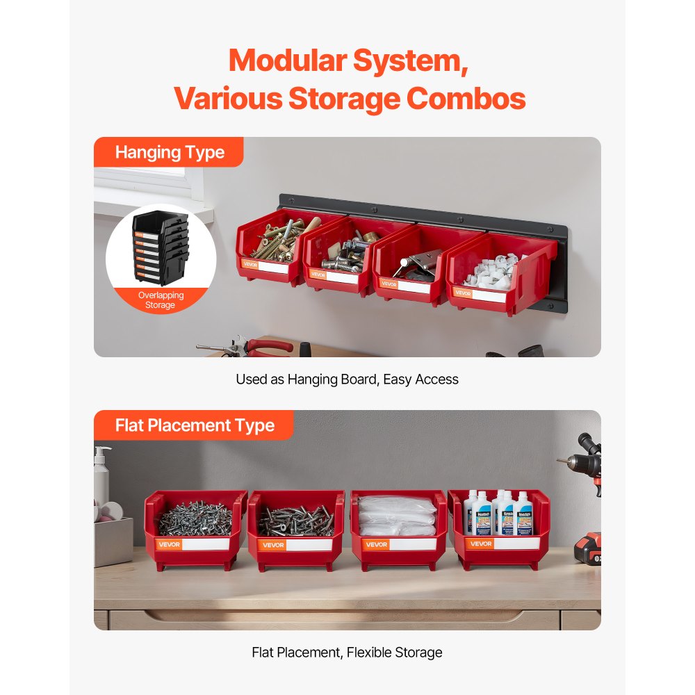 Κάδοι Αποθήκευσης VEVOR Επιτοίχιοι, 12 Πλαστικοί Κάδοι & 3 Μεταλλικές Ράγες, Πλαστικός Κρεμαστός Κάδος Αποθήκευσης με Στοίβα για Βίδες, Παξιμάδια, Μπουλόνια, Καρφιά, Οργανωτής Εργαλείων για Εργαστήριο, Χώρο Χειροτεχνίας, Γκαράζ, Κόκκινο Κάδοι Αποθήκευσης VEVOR Επιτοίχιοι, 12 Πλαστικοί Κάδοι & 3 Μεταλλικές Ράγες, Πλαστικός Κρεμαστός Κάδος Αποθήκευσης με Στοίβα για Βίδες, Παξιμάδια, Μπουλόνια, Καρφιά, Οργανωτής Εργαλείων για Εργαστήριο, Χώρο Χειροτεχνίας, Γκαράζ, Κόκκινο