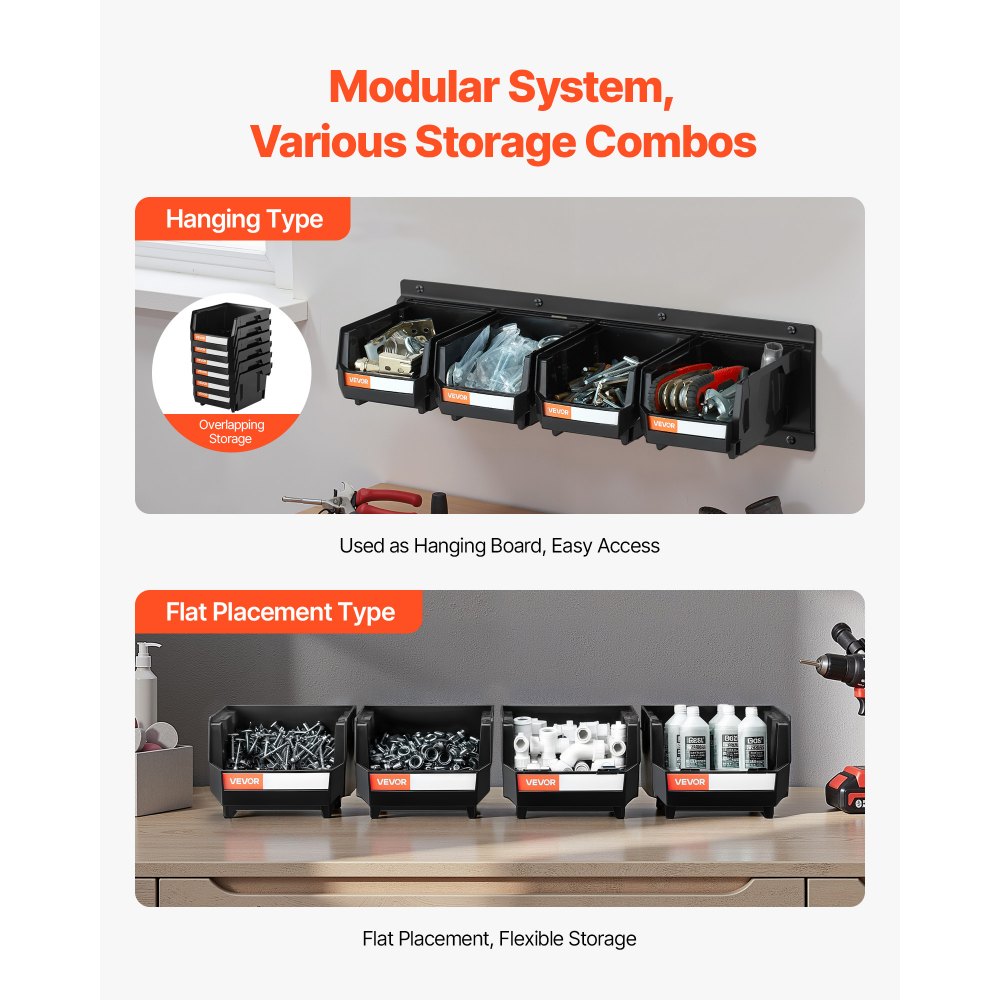 Κάδοι Αποθήκευσης VEVOR Επιτοίχιοι, 12 Πλαστικοί Κάδοι & 3 Μεταλλικές Ράγες, Πλαστικός Κρεμαστός Κάδος Αποθήκευσης με Στοίβα για Βίδες, Παξιμάδια, Μπουλόνια, Καρφιά, Οργανωτής Εργαλείων για Εργαστήριο, Χώρο Χειροτεχνίας, Γκαράζ, Μαύρος Κάδοι Αποθήκευσης VEVOR Επιτοίχιοι, 12 Πλαστικοί Κάδοι & 3 Μεταλλικές Ράγες, Πλαστικός Κρεμαστός Κάδος Αποθήκευσης με Στοίβα για Βίδες, Παξιμάδια, Μπουλόνια, Καρφιά, Οργανωτής Εργαλείων για Εργαστήριο, Χώρο Χειροτεχνίας, Γκαράζ, Μαύρος