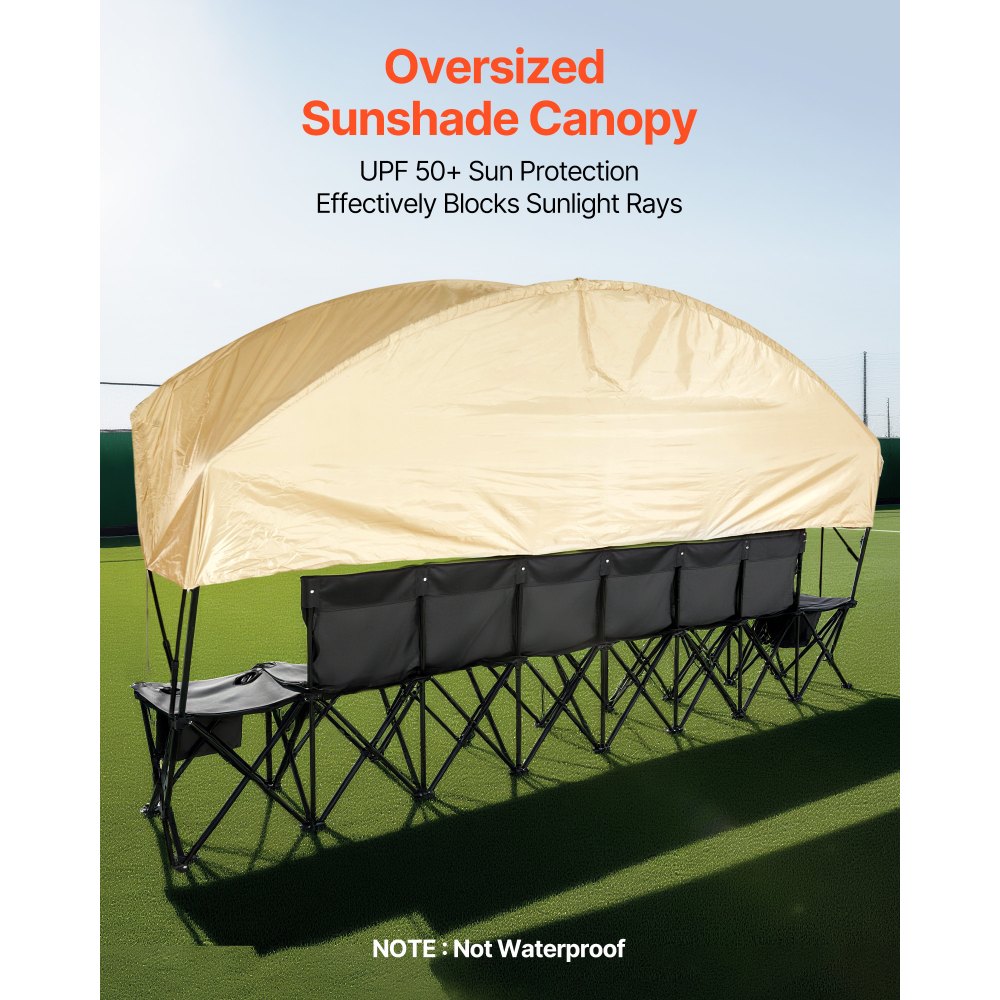 Φορητός Πτυσσόμενος Πάγκος VEVOR, Πάγκος Ποδοσφαίρου 6 Θέσεων με Θήκες Αποθήκευσης, Θήκες Ποτηριών & Τσάντα Μεταφοράς, Ελαφρύ Πλαϊνό Καθιστικό με Σκίαστρο για Ποδόσφαιρο, Μπέιζμπολ, Κάμπινγκ, Υπαίθριες Εκδηλώσεις, Μαύρο Φορητός Πτυσσόμενος Πάγκος VEVOR, Πάγκος Ποδοσφαίρου 6 Θέσεων με Θήκες Αποθήκευσης, Θήκες Ποτηριών & Τσάντα Μεταφοράς, Ελαφρύ Πλαϊνό Καθιστικό με Σκίαστρο για Ποδόσφαιρο, Μπέιζμπολ, Κάμπινγκ, Υπαίθριες Εκδηλώσεις, Μαύρο