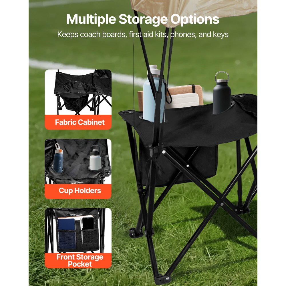 Φορητός Πτυσσόμενος Πάγκος VEVOR, Πάγκος Ποδοσφαίρου 6 Θέσεων με Θήκες Αποθήκευσης, Θήκες Ποτηριών & Τσάντα Μεταφοράς, Ελαφρύ Πλαϊνό Καθιστικό με Σκίαστρο για Ποδόσφαιρο, Μπέιζμπολ, Κάμπινγκ, Υπαίθριες Εκδηλώσεις, Μαύρο Φορητός Πτυσσόμενος Πάγκος VEVOR, Πάγκος Ποδοσφαίρου 6 Θέσεων με Θήκες Αποθήκευσης, Θήκες Ποτηριών & Τσάντα Μεταφοράς, Ελαφρύ Πλαϊνό Καθιστικό με Σκίαστρο για Ποδόσφαιρο, Μπέιζμπολ, Κάμπινγκ, Υπαίθριες Εκδηλώσεις, Μαύρο