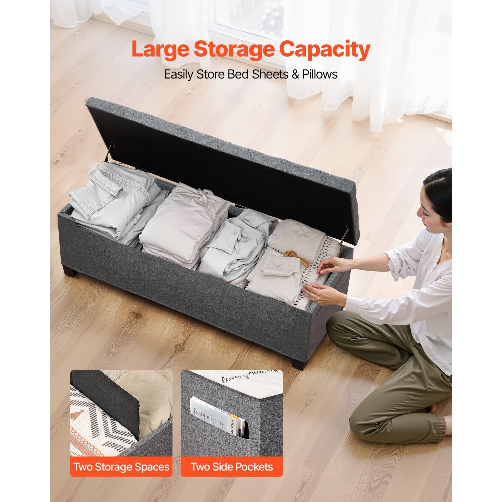 Πάγκος Αποθήκευσης VEVOR, Πάγκος Κρεβατιού με Κουμπιά και Πλαϊνές Τσάντες, Αναδιπλούμενο Κιβώτιο Αποθήκευσης με Μεταλλικό Σκελετό, Οθωμανός Κρεβατιού από Λινό για Σαλόνι, Υπνοδωμάτιο, Είσοδο, Γραφείο, Γκρι Πάγκος Αποθήκευσης VEVOR, Πάγκος Κρεβατιού με Κουμπιά και Πλαϊνές Τσάντες, Αναδιπλούμενο Κιβώτιο Αποθήκευσης με Μεταλλικό Σκελετό, Οθωμανός Κρεβατιού από Λινό για Σαλόνι, Υπνοδωμάτιο, Είσοδο, Γραφείο, Γκρι