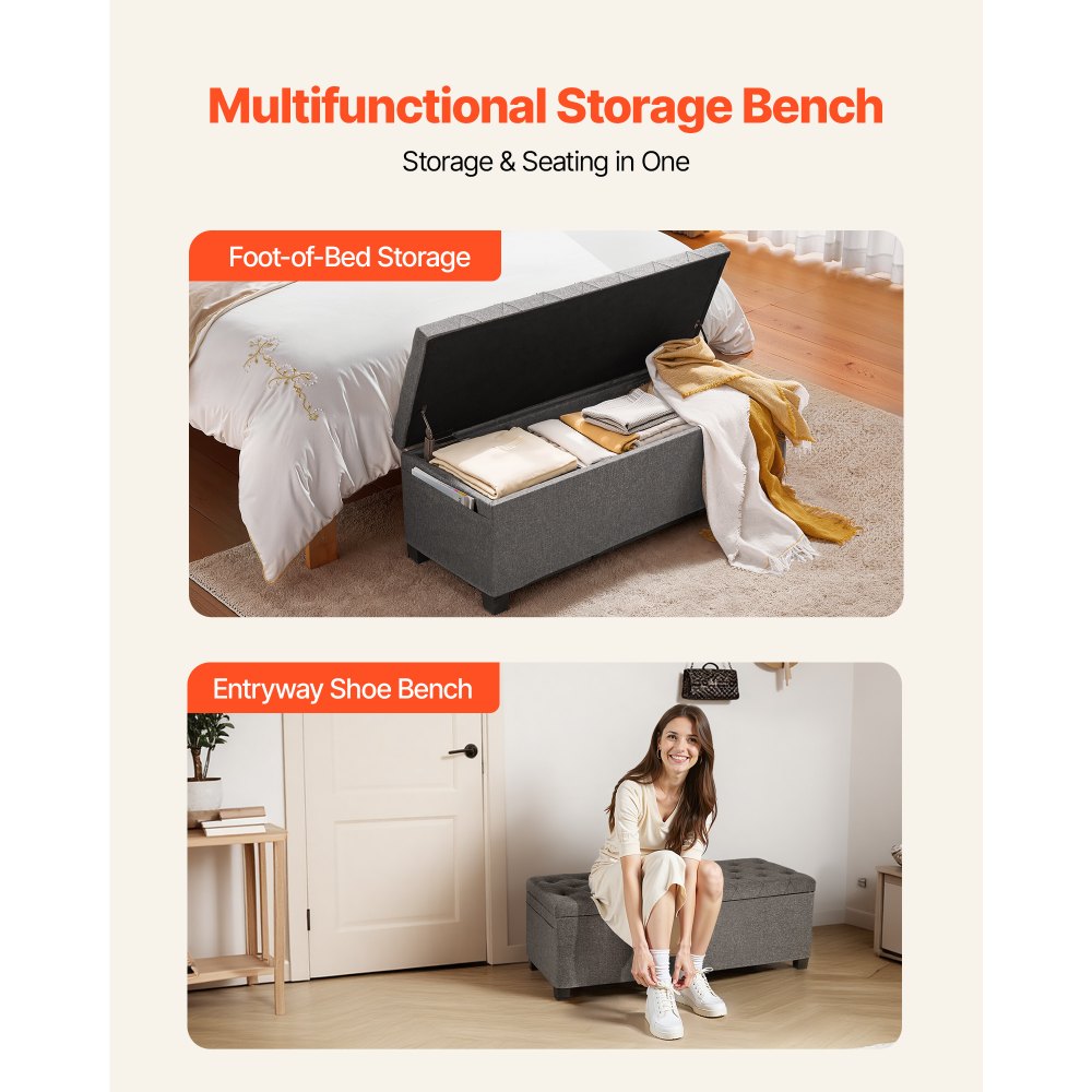 Πάγκος Αποθήκευσης VEVOR, Πάγκος Κρεβατιού με Κουμπιά και Πλαϊνές Τσάντες, Αναδιπλούμενο Κιβώτιο Αποθήκευσης με Μεταλλικό Σκελετό, Οθωμανός Κρεβατιού από Λινό για Σαλόνι, Υπνοδωμάτιο, Είσοδο, Γραφείο, Γκρι Πάγκος Αποθήκευσης VEVOR, Πάγκος Κρεβατιού με Κουμπιά και Πλαϊνές Τσάντες, Αναδιπλούμενο Κιβώτιο Αποθήκευσης με Μεταλλικό Σκελετό, Οθωμανός Κρεβατιού από Λινό για Σαλόνι, Υπνοδωμάτιο, Είσοδο, Γραφείο, Γκρι