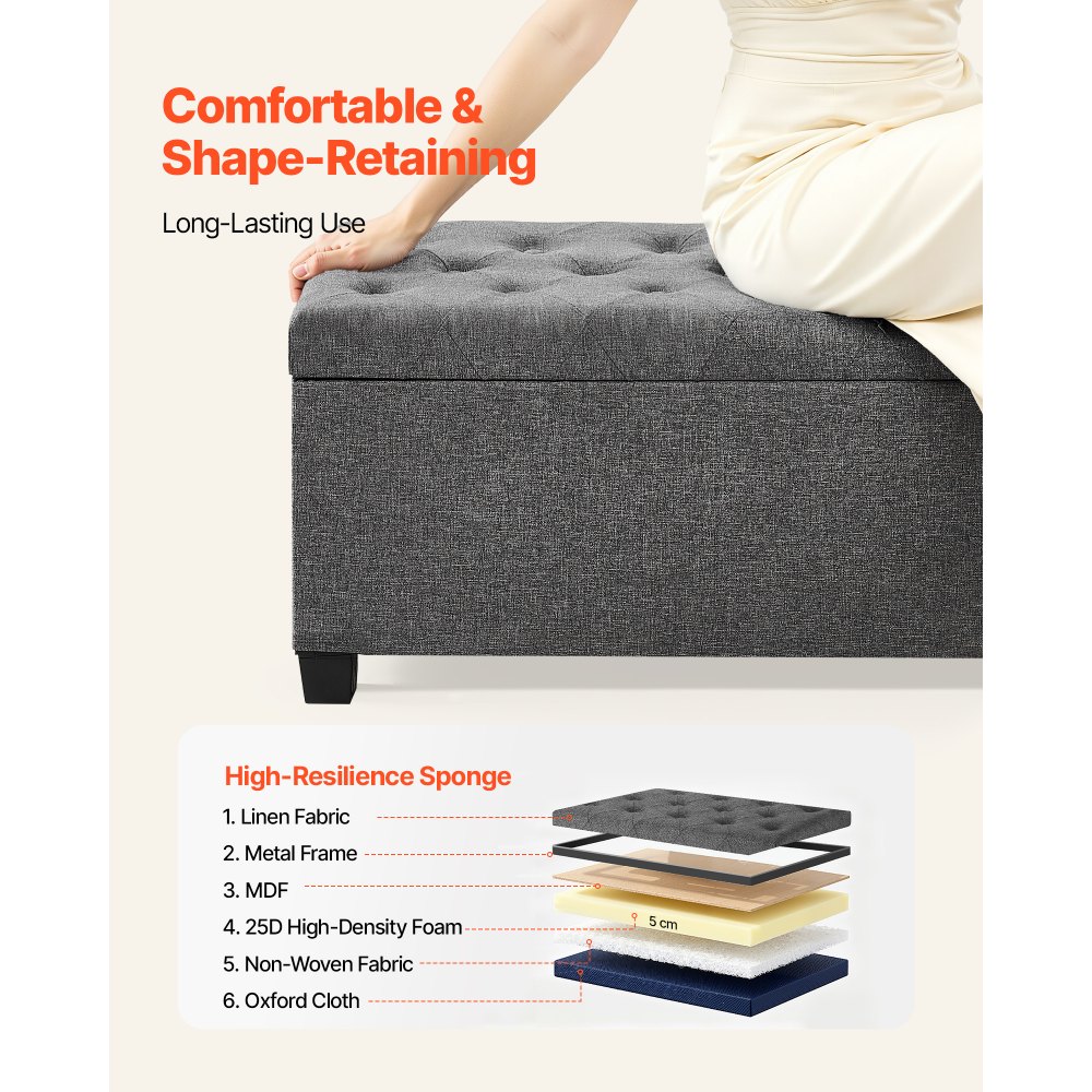 Πάγκος Αποθήκευσης VEVOR, Πάγκος Κρεβατιού με Κουμπιά και Πλαϊνές Τσάντες, Αναδιπλούμενο Κιβώτιο Αποθήκευσης με Μεταλλικό Σκελετό, Οθωμανός Κρεβατιού από Λινό για Σαλόνι, Υπνοδωμάτιο, Είσοδο, Γραφείο, Γκρι Πάγκος Αποθήκευσης VEVOR, Πάγκος Κρεβατιού με Κουμπιά και Πλαϊνές Τσάντες, Αναδιπλούμενο Κιβώτιο Αποθήκευσης με Μεταλλικό Σκελετό, Οθωμανός Κρεβατιού από Λινό για Σαλόνι, Υπνοδωμάτιο, Είσοδο, Γραφείο, Γκρι