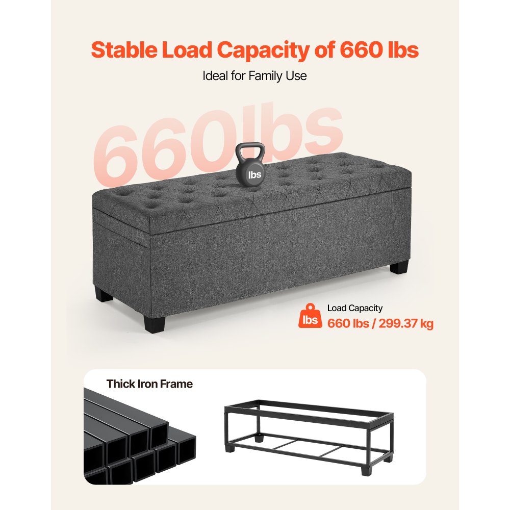 Πάγκος Αποθήκευσης VEVOR, Πάγκος Κρεβατιού με Κουμπιά και Πλαϊνές Τσάντες, Αναδιπλούμενο Κιβώτιο Αποθήκευσης με Μεταλλικό Σκελετό, Οθωμανός Κρεβατιού από Λινό για Σαλόνι, Υπνοδωμάτιο, Είσοδο, Γραφείο, Γκρι Πάγκος Αποθήκευσης VEVOR, Πάγκος Κρεβατιού με Κουμπιά και Πλαϊνές Τσάντες, Αναδιπλούμενο Κιβώτιο Αποθήκευσης με Μεταλλικό Σκελετό, Οθωμανός Κρεβατιού από Λινό για Σαλόνι, Υπνοδωμάτιο, Είσοδο, Γραφείο, Γκρι
