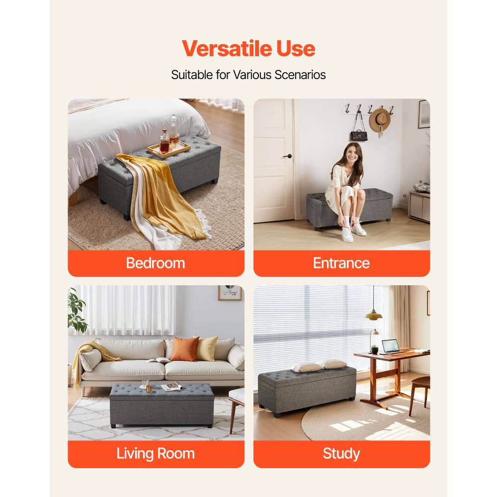 Πάγκος Αποθήκευσης VEVOR, Πάγκος Κρεβατιού με Κουμπιά και Πλαϊνές Τσάντες, Αναδιπλούμενο Κιβώτιο Αποθήκευσης με Μεταλλικό Σκελετό, Οθωμανός Κρεβατιού από Λινό για Σαλόνι, Υπνοδωμάτιο, Είσοδο, Γραφείο, Γκρι Πάγκος Αποθήκευσης VEVOR, Πάγκος Κρεβατιού με Κουμπιά και Πλαϊνές Τσάντες, Αναδιπλούμενο Κιβώτιο Αποθήκευσης με Μεταλλικό Σκελετό, Οθωμανός Κρεβατιού από Λινό για Σαλόνι, Υπνοδωμάτιο, Είσοδο, Γραφείο, Γκρι